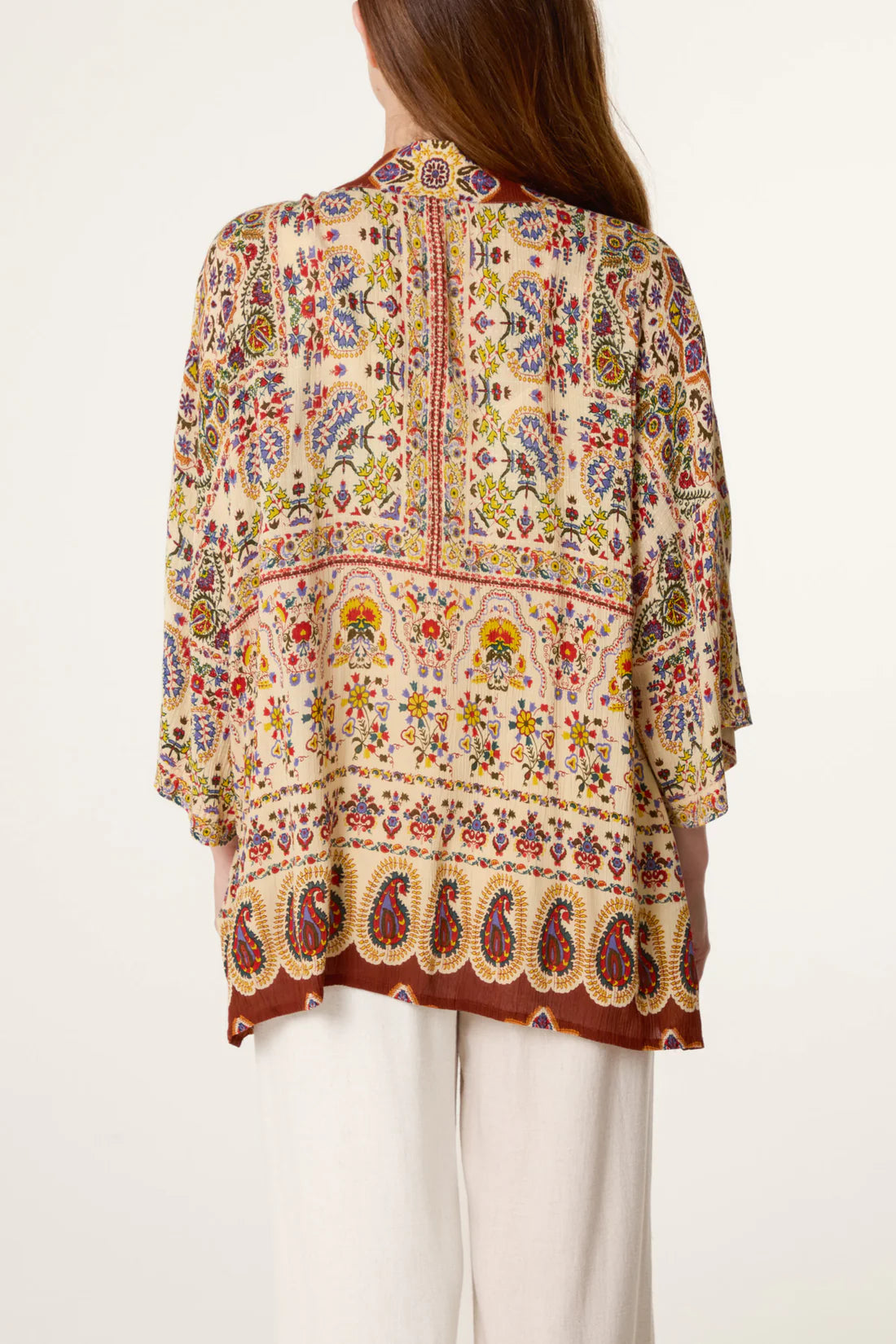 Sienna Paisley Beaded Silky Kimono