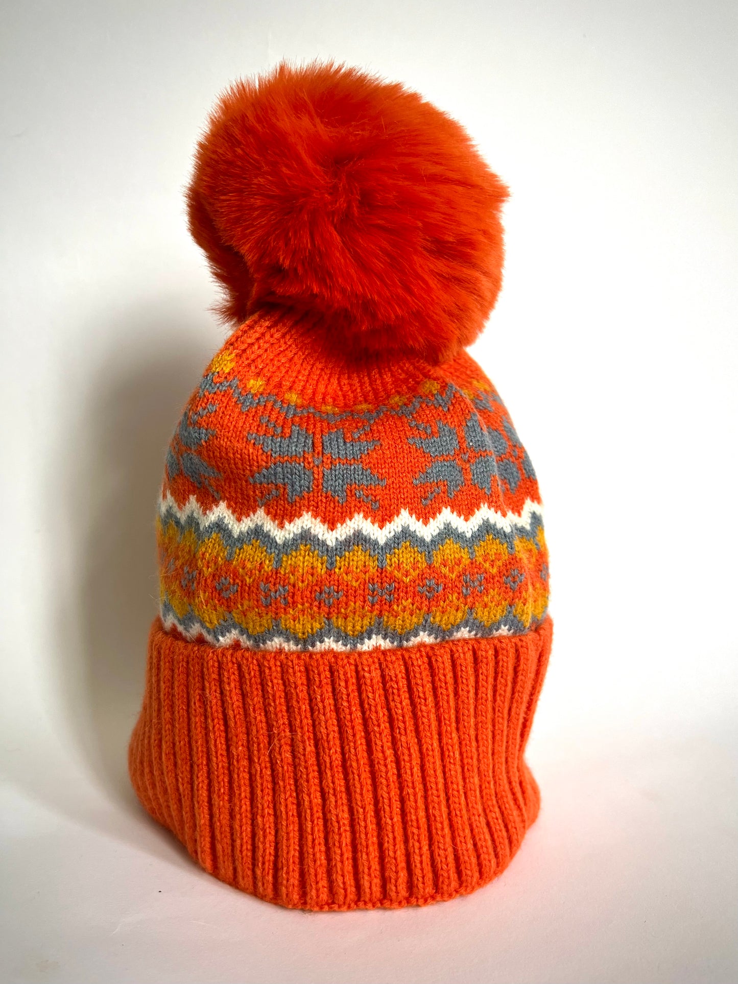 Alpine Fairisle Style Pom Pom Hat - 3 Colours