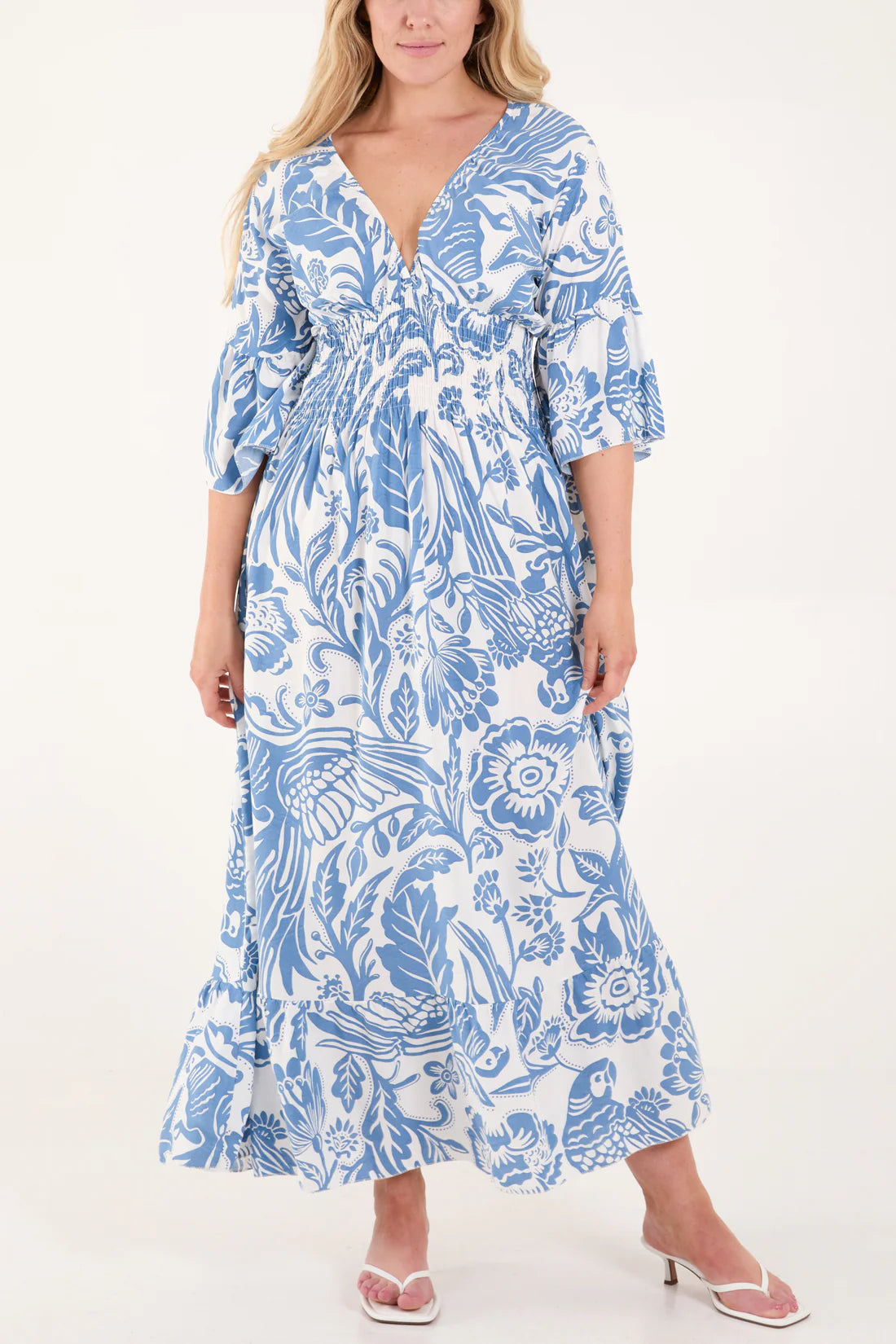 Olivia Shirred Waist Floral Maxi Dress