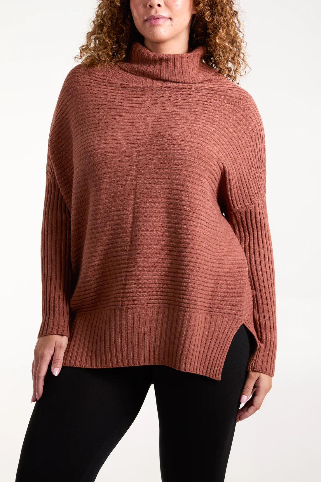 Adele Slouchy Ribbed Roll Neck Jumper - Multiple Colours