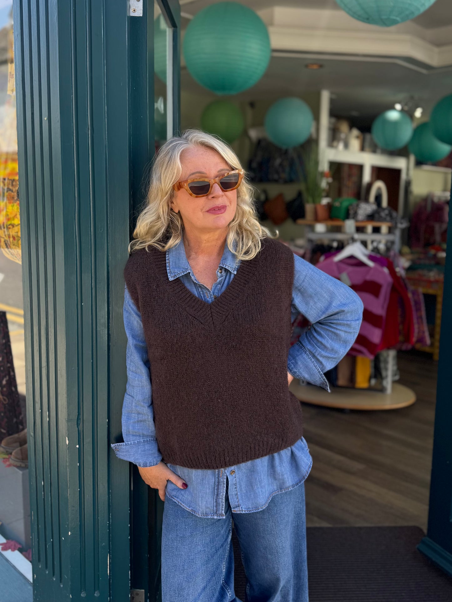 Natalie V Neck Mohair Blend Tank Top Sweater Vest - 5 Colours
