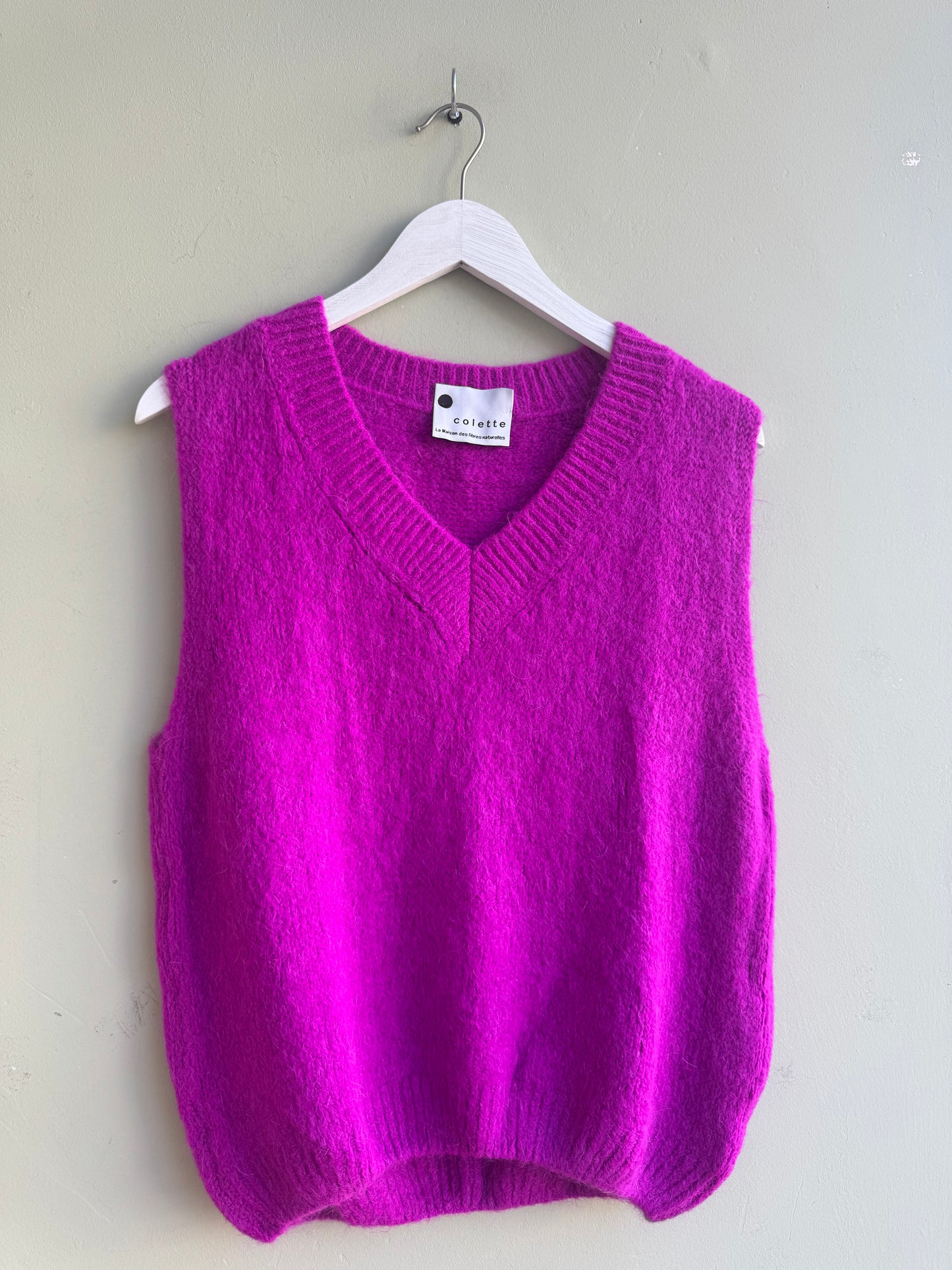 Natalie V Neck Mohair Blend Tank Top Sweater Vest - 5 Colours