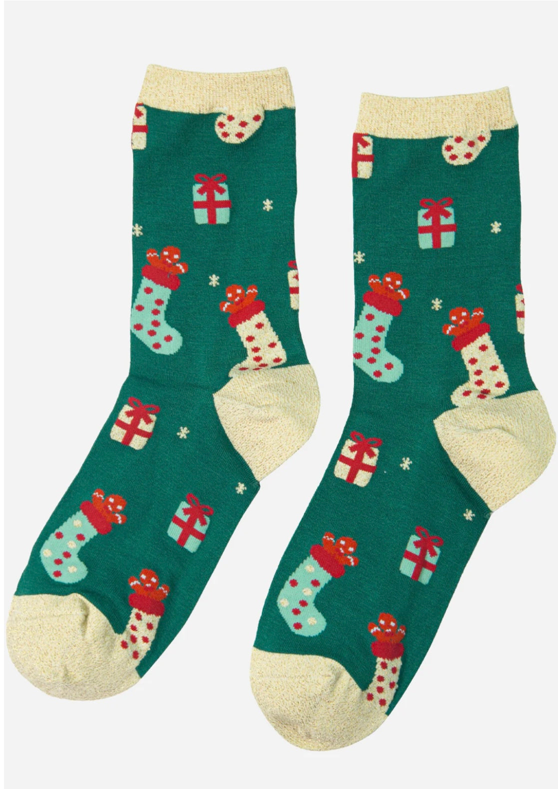 Green Bamboo Christmas Stocking Socks