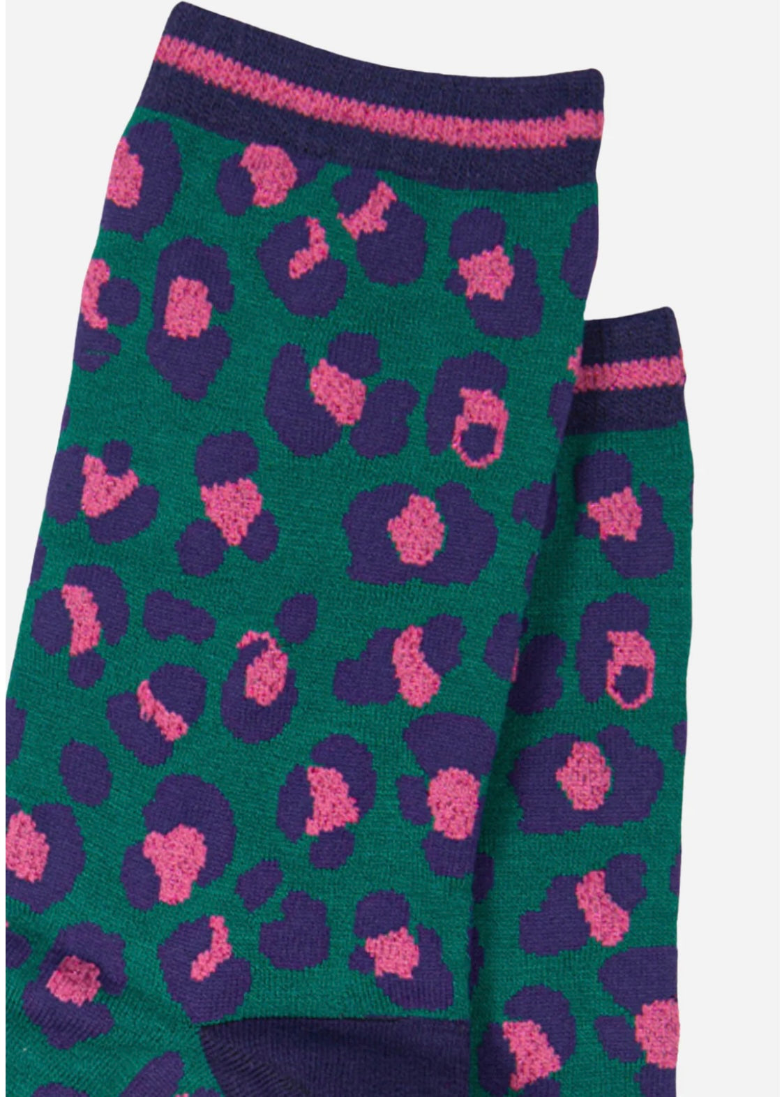 Green Leopard Print Bamboo Socks