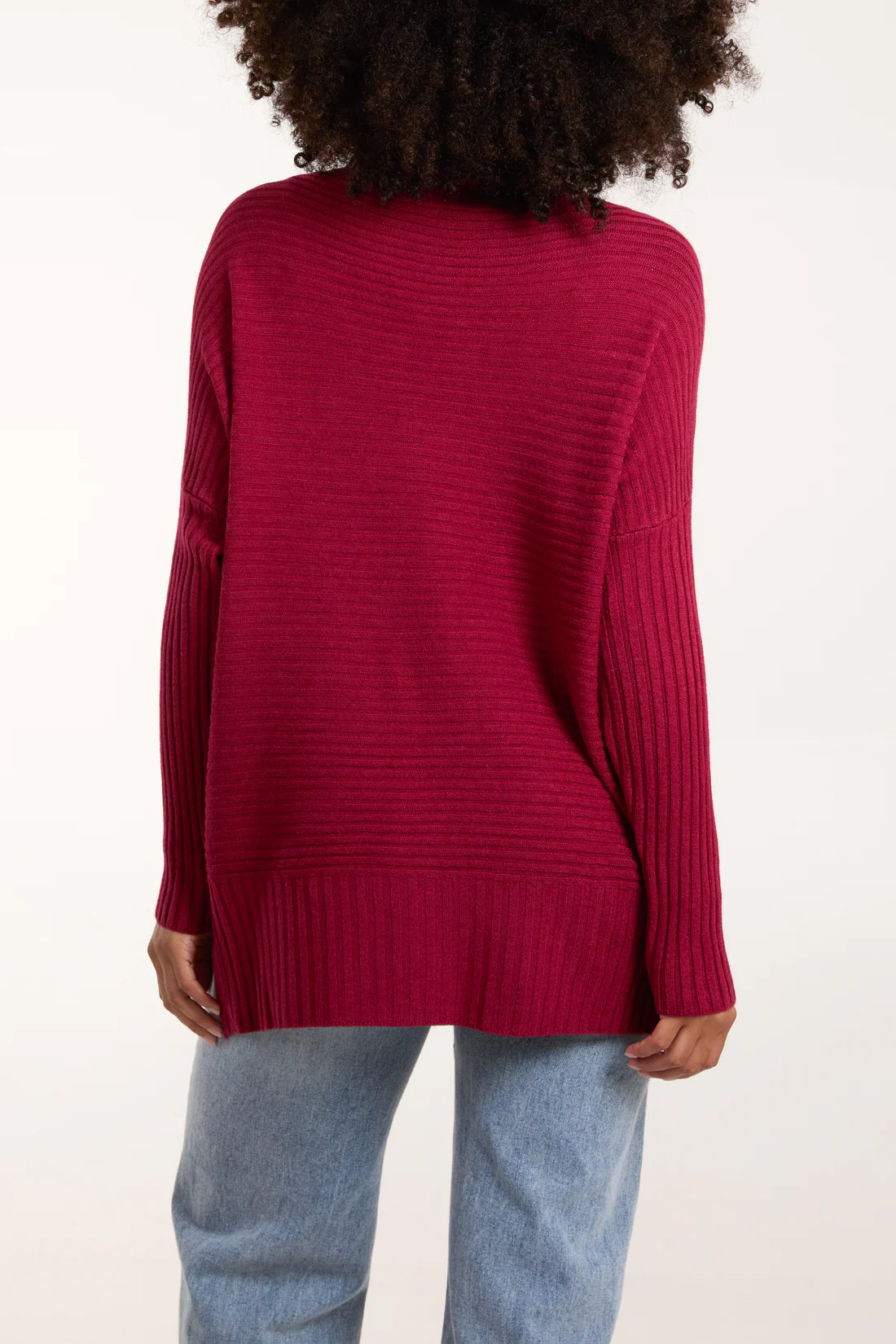 Adele Slouchy Ribbed Roll Neck Jumper - Multiple Colours