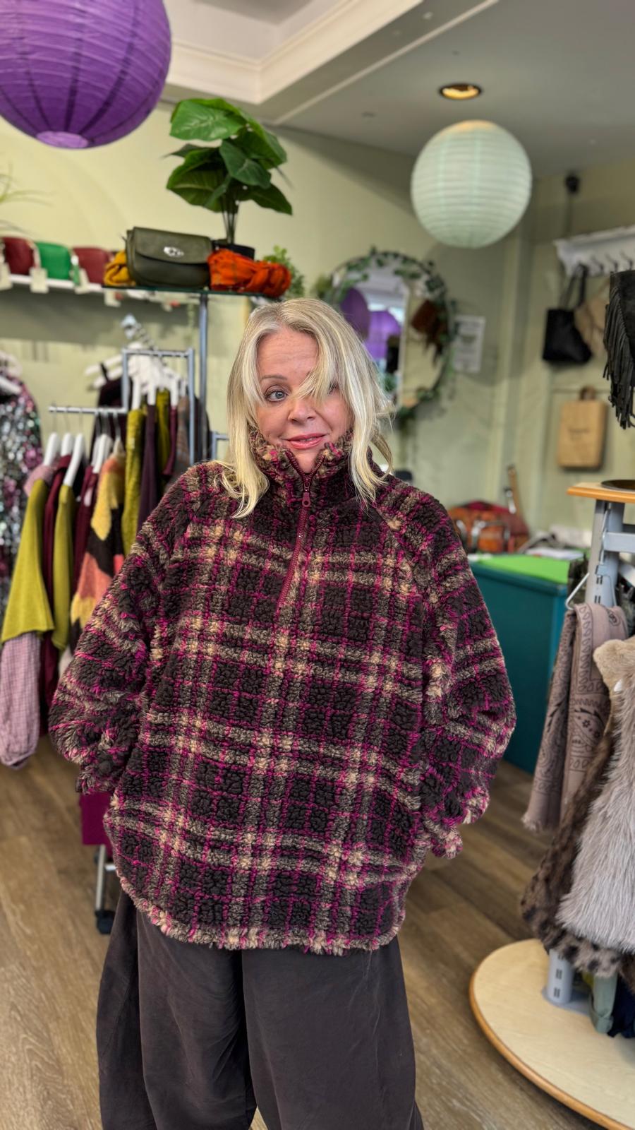 Monique Shaggy Checked Fleece