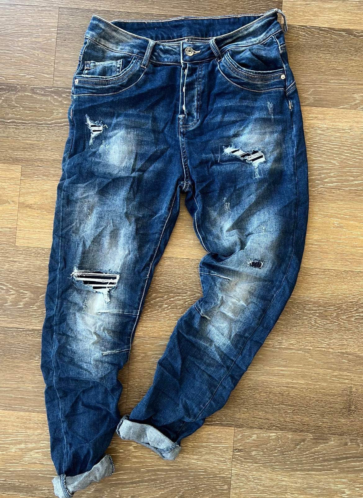 Melly & Co Distressed Button Fly Jeans