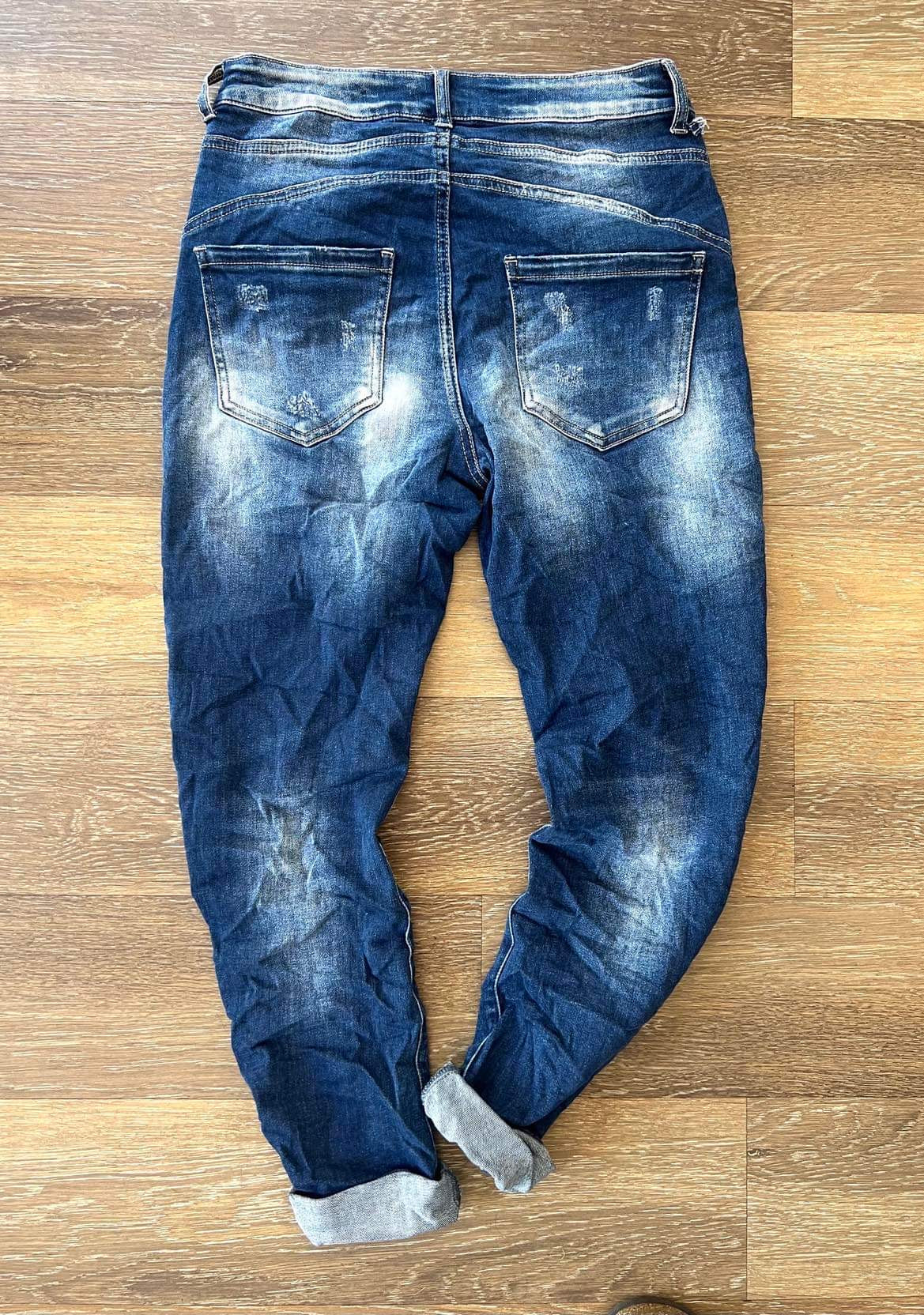 Melly & Co Distressed Button Fly Jeans