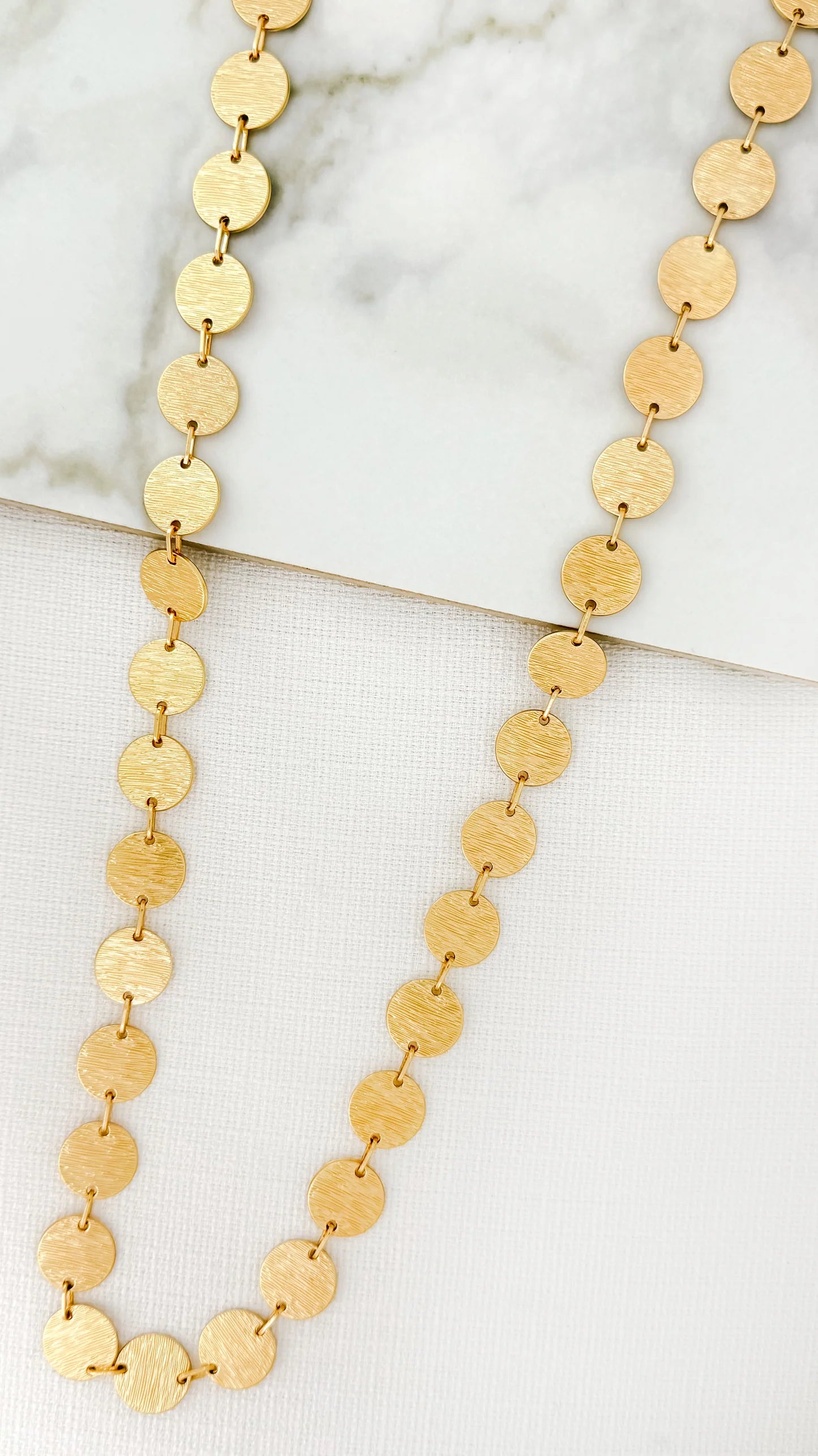 Envy Jewellery Long Gold Toned Coin Necklace
