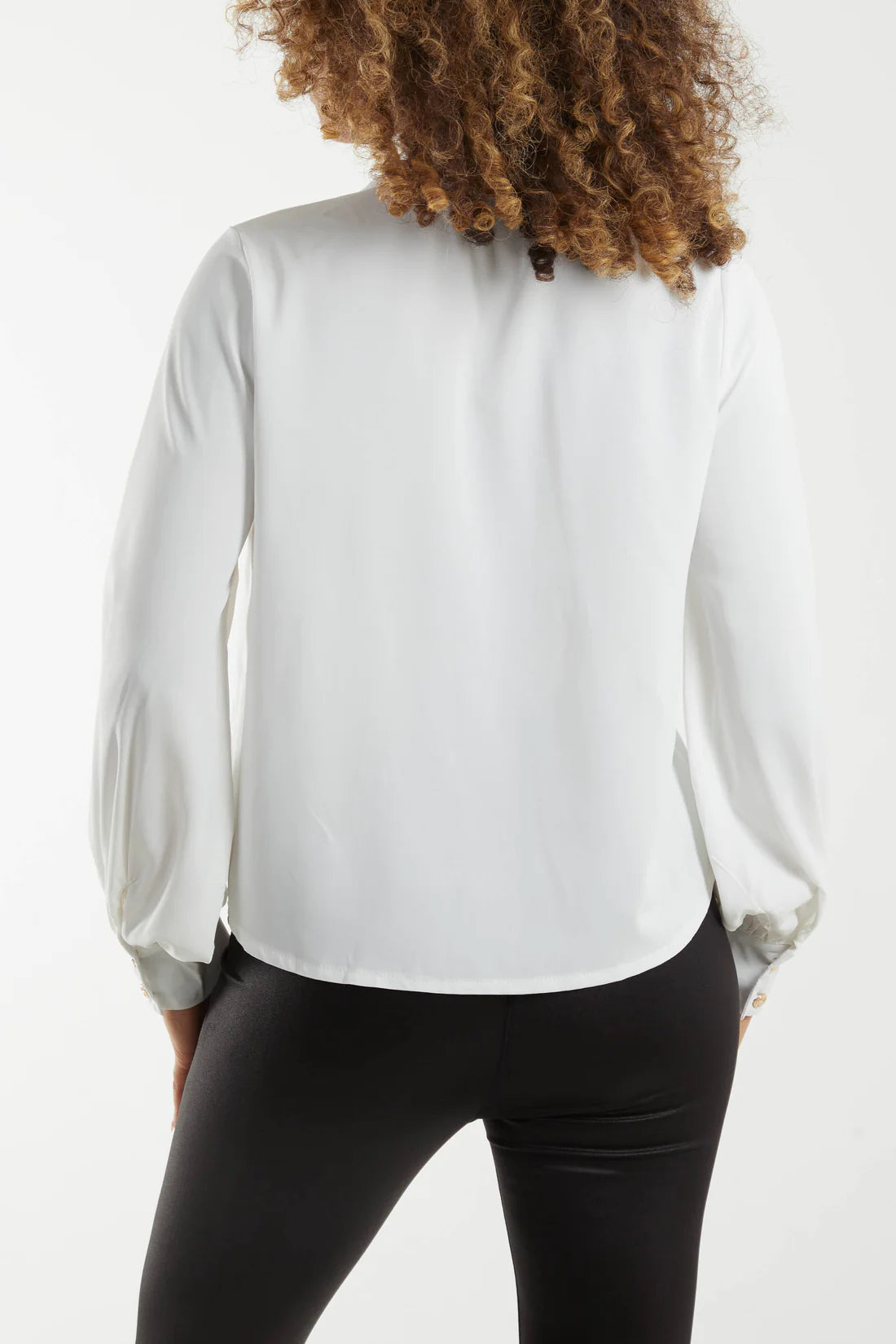 Melissa Ruffle Front White Blouse