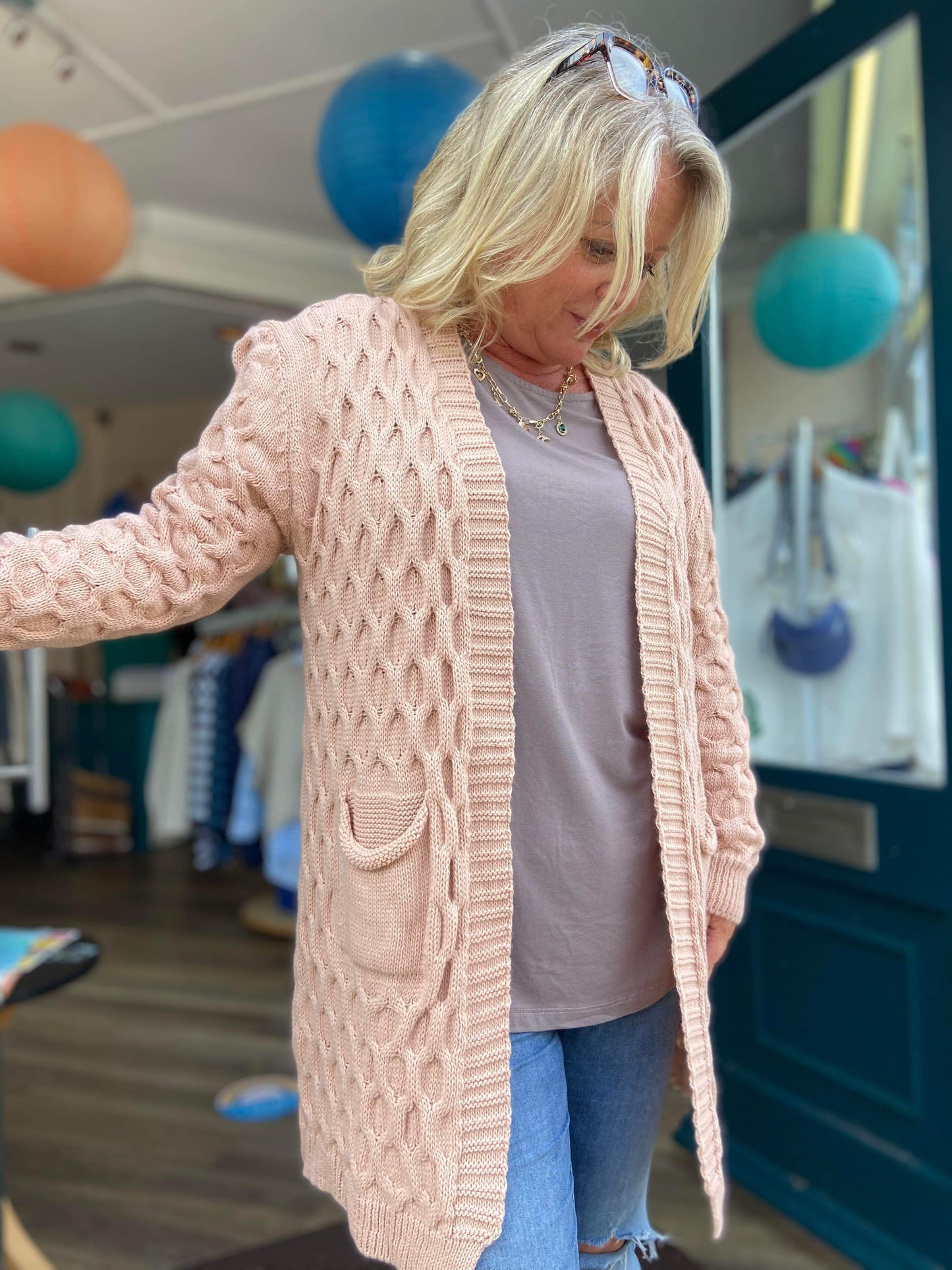 Sylvie Cable Knit Long Cardigan