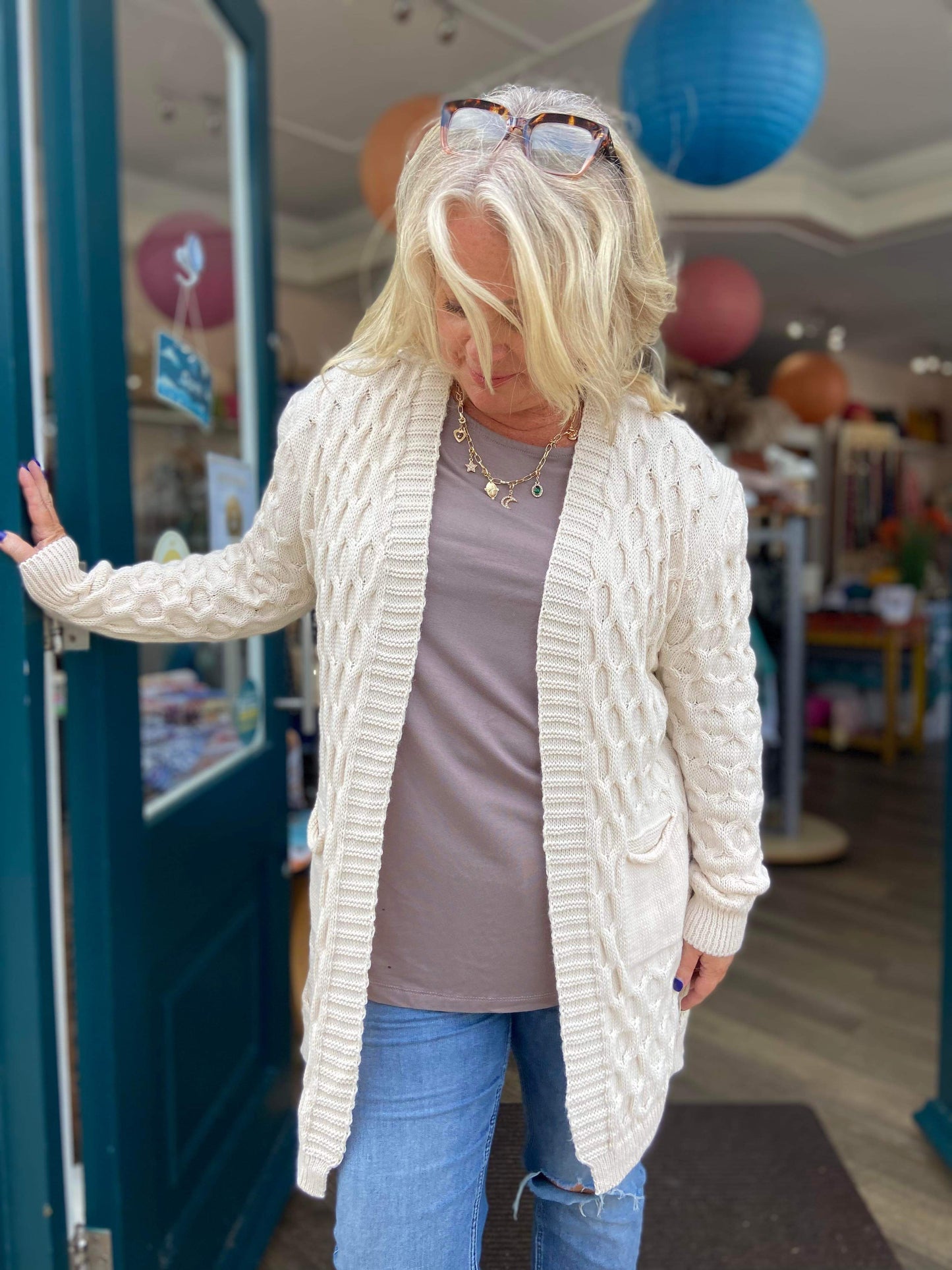Sylvie Cable Knit Long Cardigan