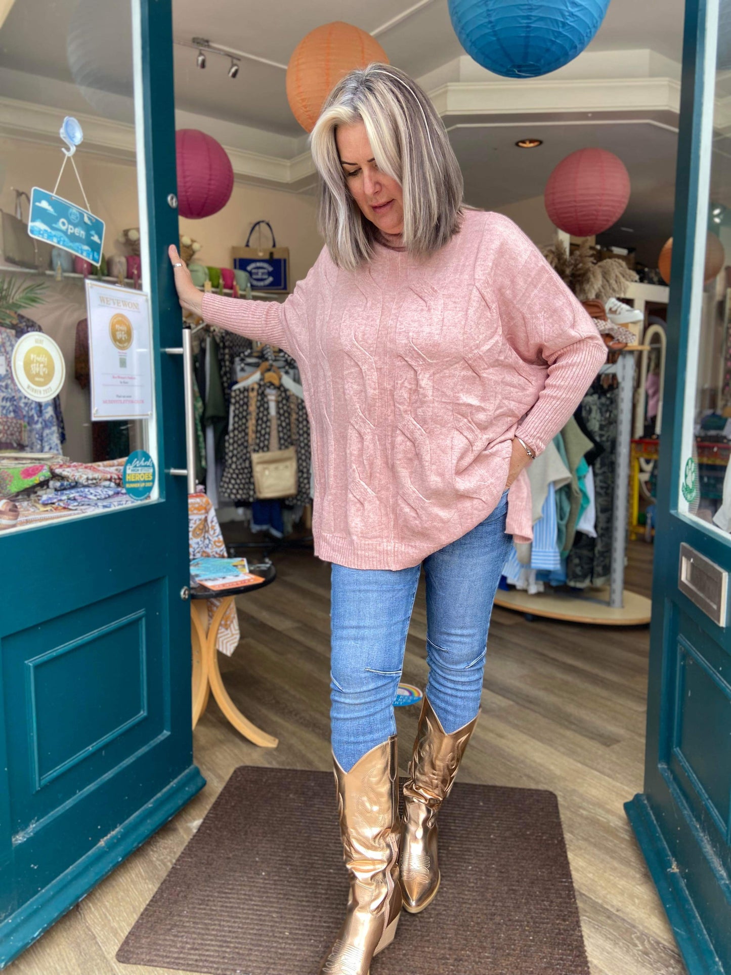 Victoria Cable Knit Turtleneck Loose Jumper