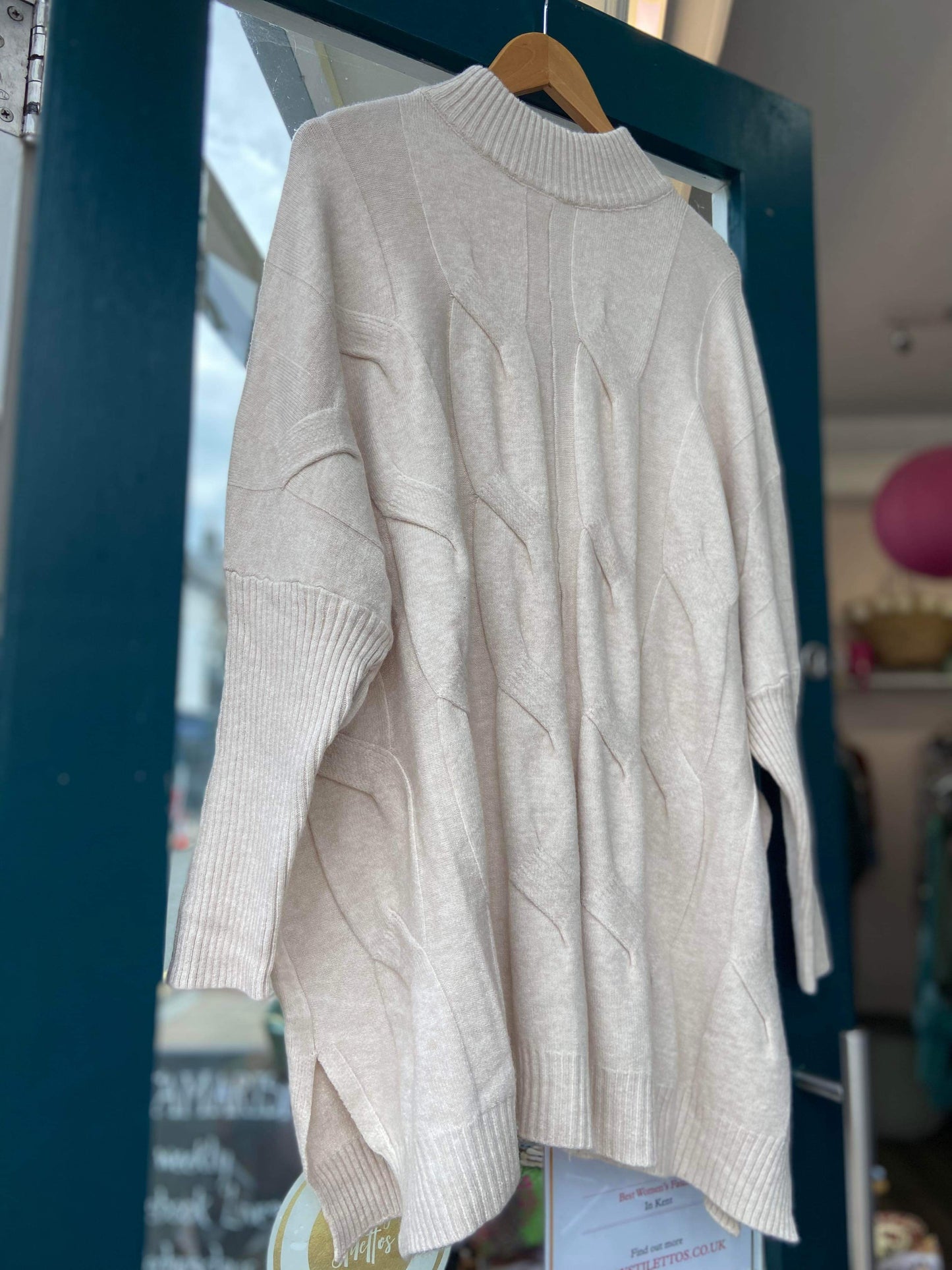 Victoria Cable Knit Turtleneck Loose Jumper