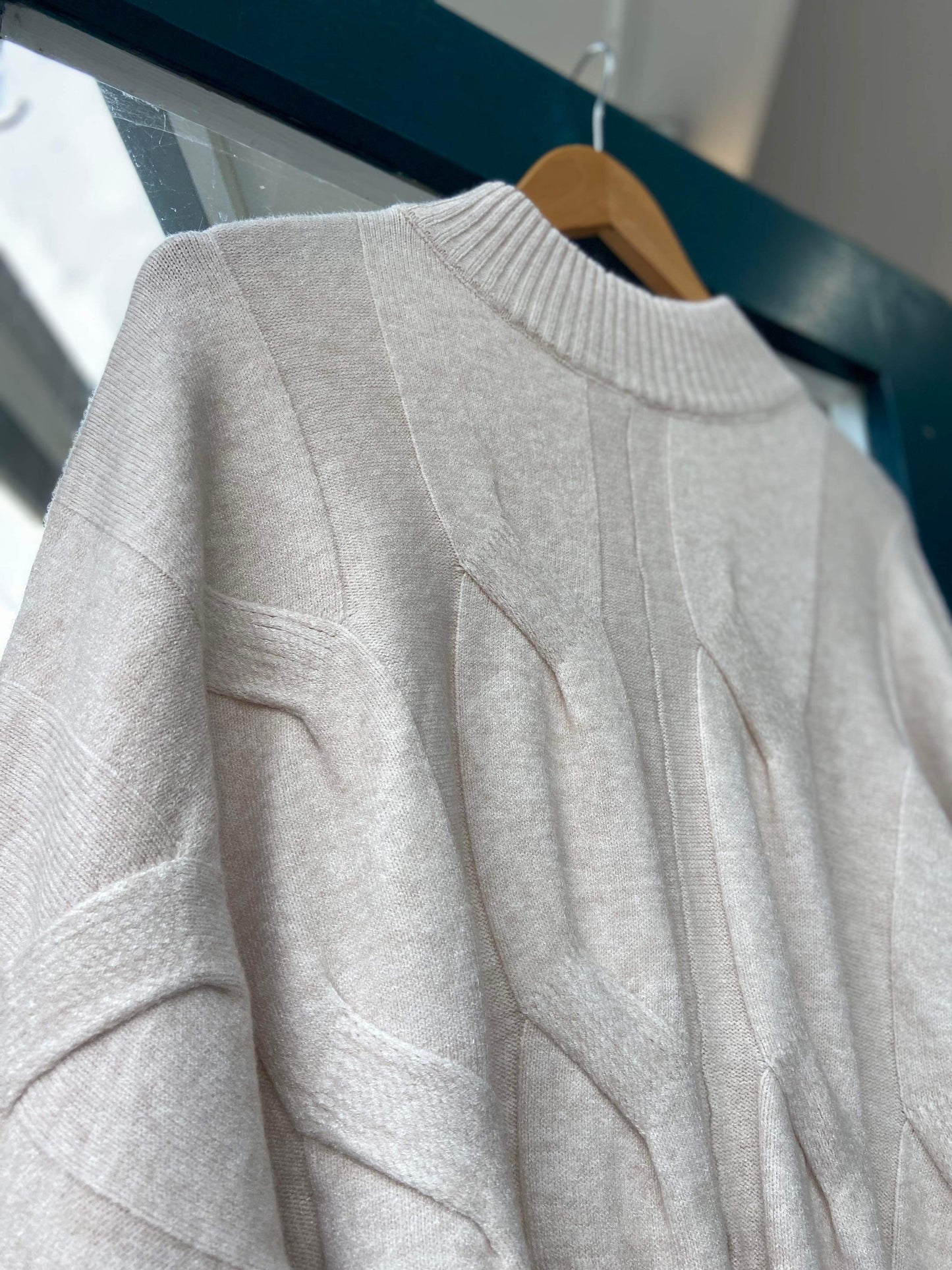 Victoria Cable Knit Turtleneck Loose Jumper