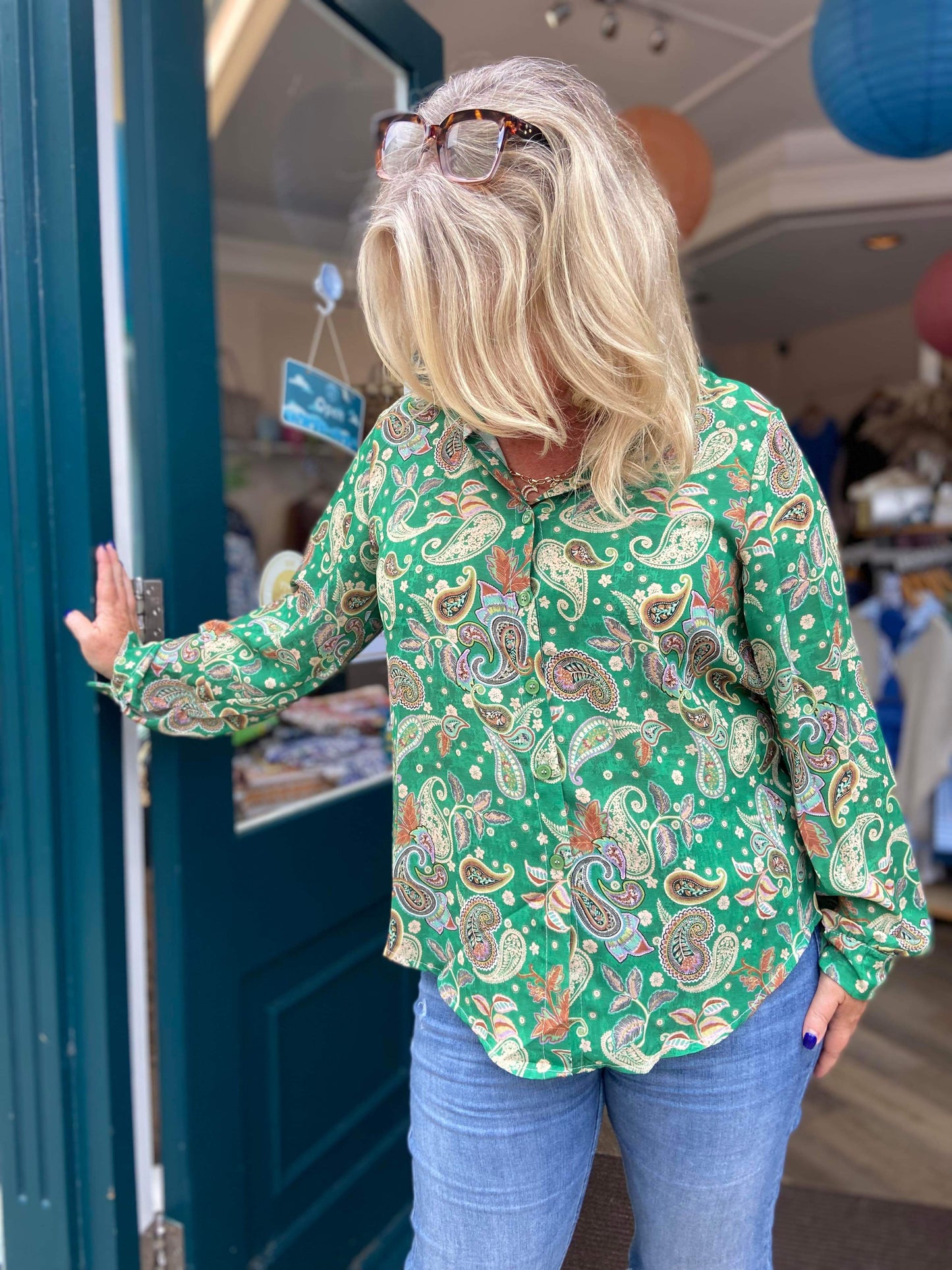 Rowena Green Paisley Shirt