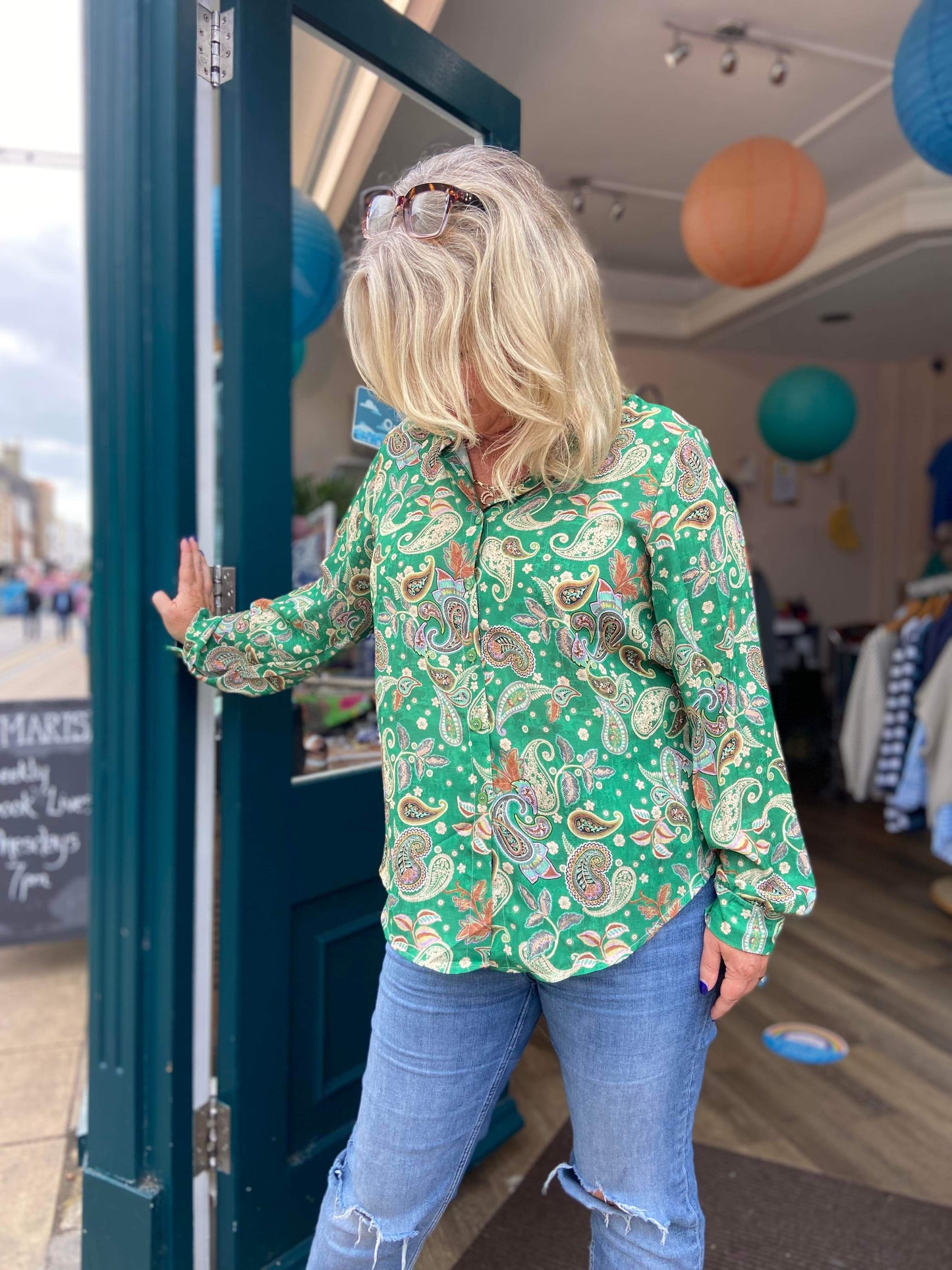 Rowena Green Paisley Shirt