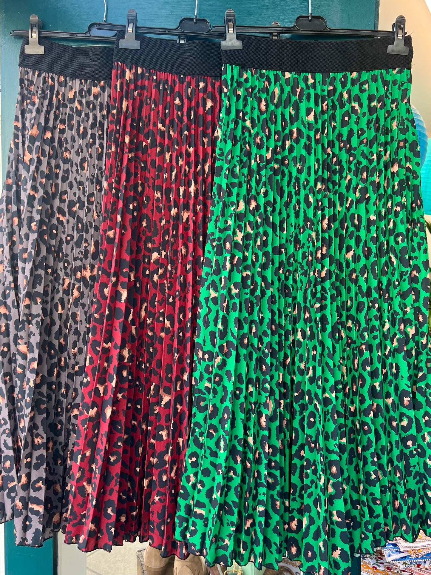 Jodie Pleated Leopard Print Maxi Skirt