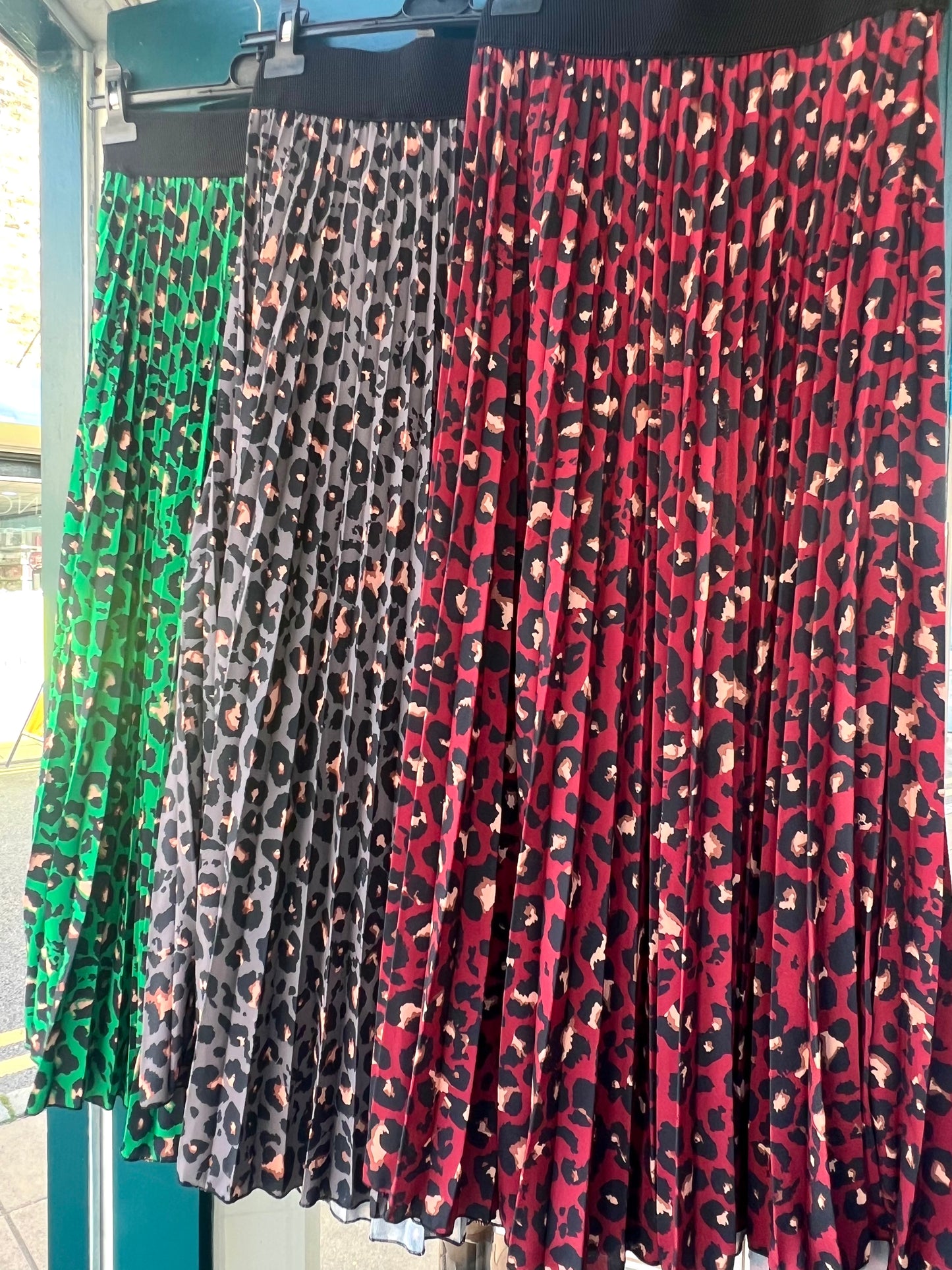 Jodie Pleated Leopard Print Maxi Skirt