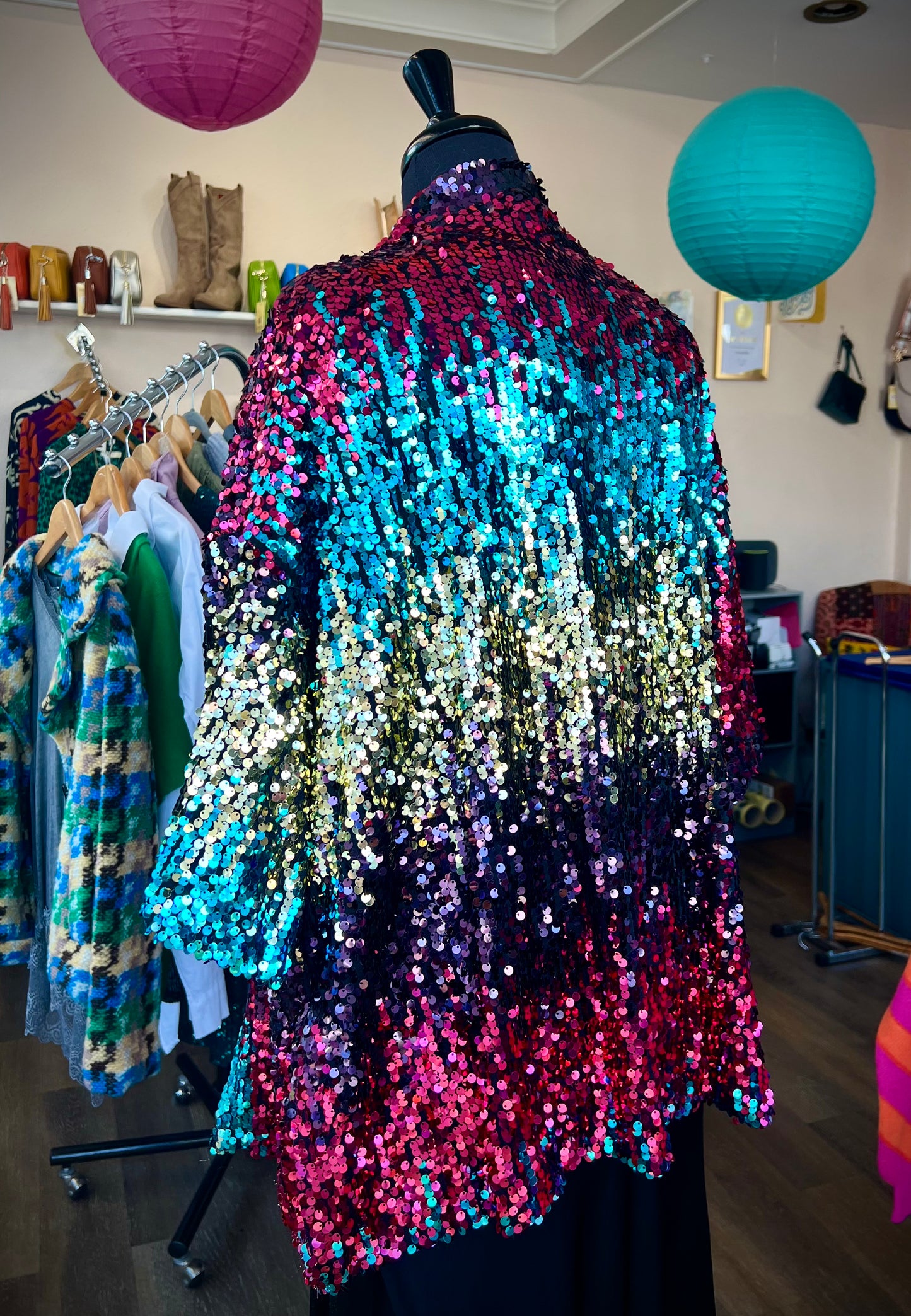 Jazzy Rainbow Full-On Sequinned Kimono