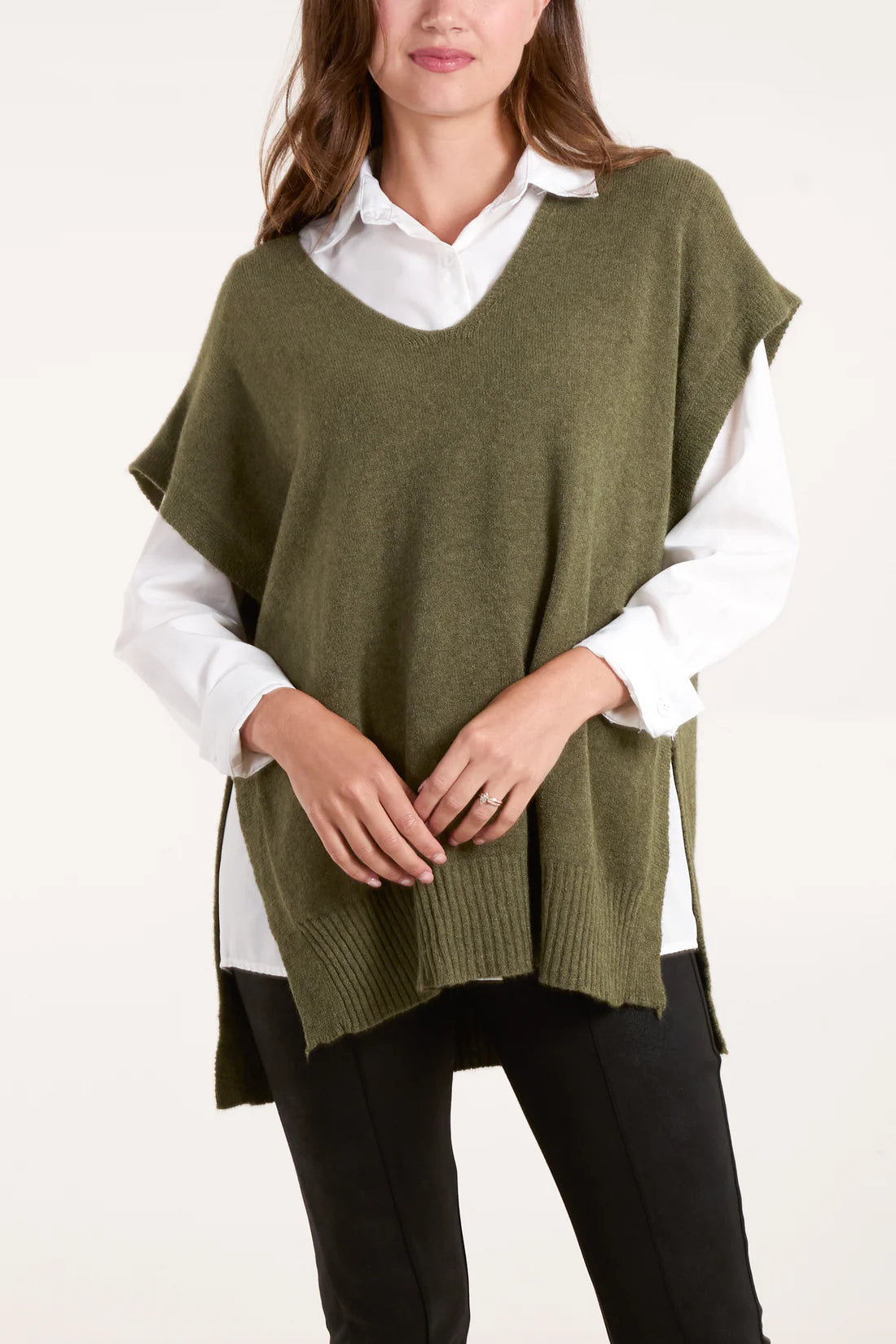 Jessica Side Button Tank Top/Poncho - Assorted Colours