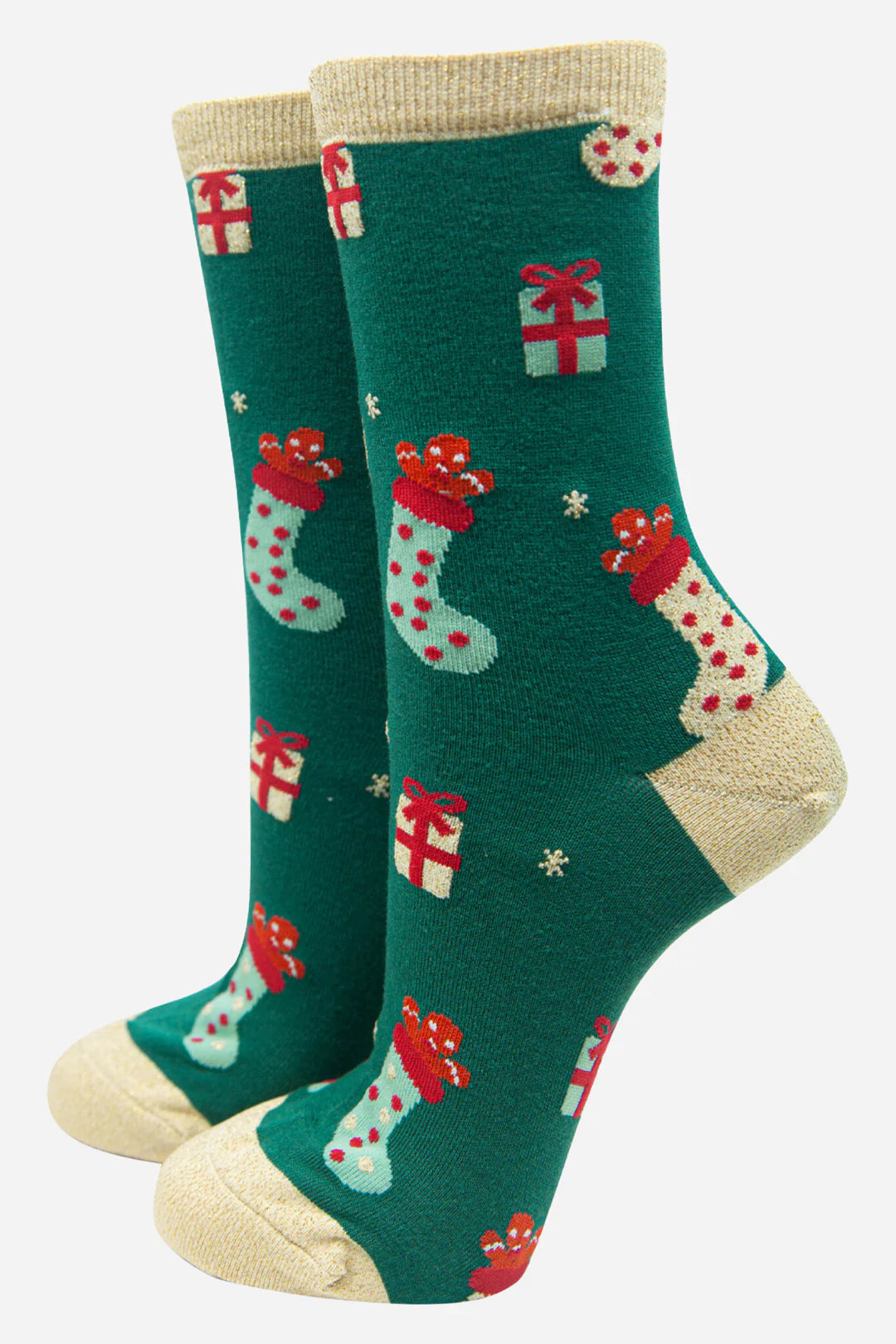 Green Bamboo Christmas Stocking Socks