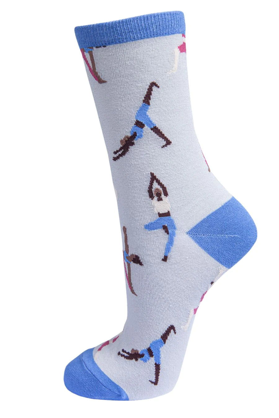 Grey Bamboo Yoga Poses Socks