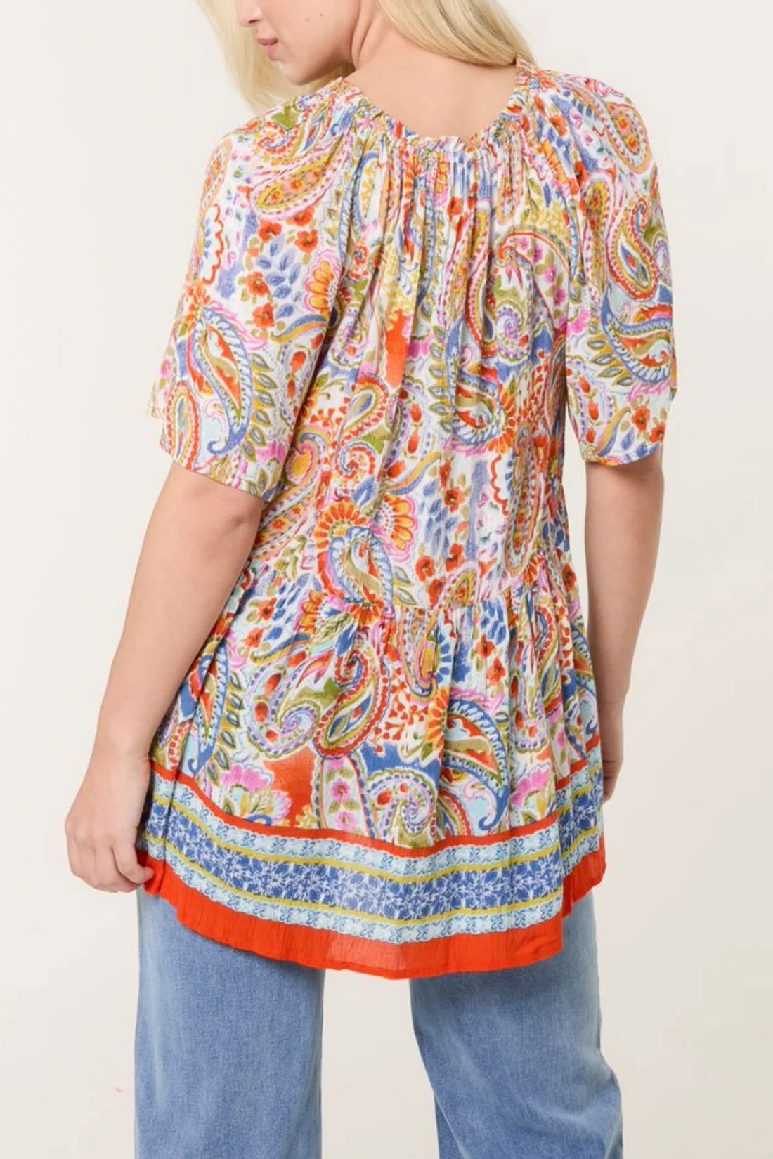 Flo Multicoloured Paisley Boho Tiered Smock Top