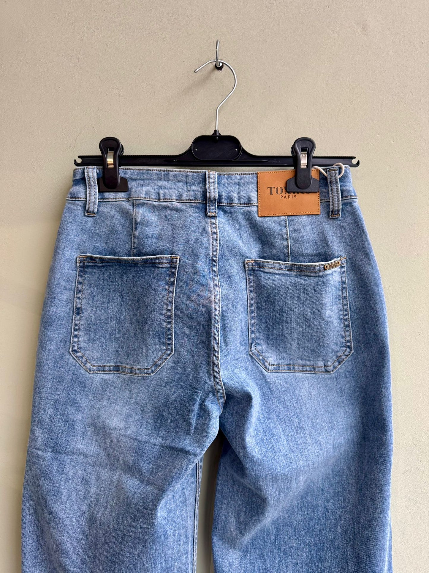 Toxik Wide Legged 70s Style Jeans - Light Denim Or Medium Denim Wash