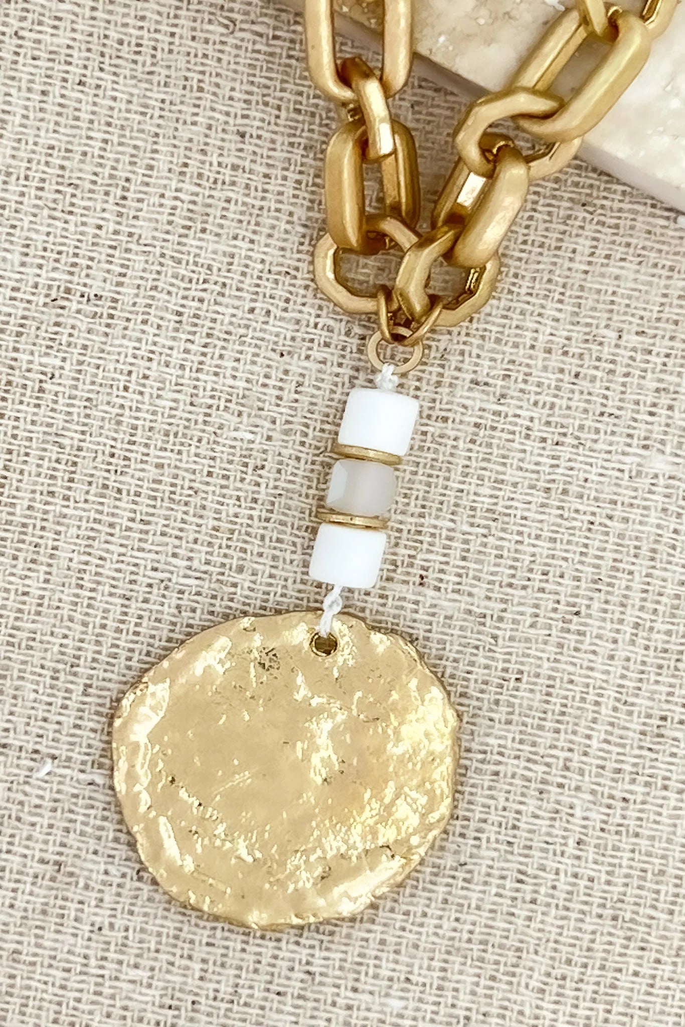 Envy Jewellery Long Gold Toned Necklace With Coin Pendant