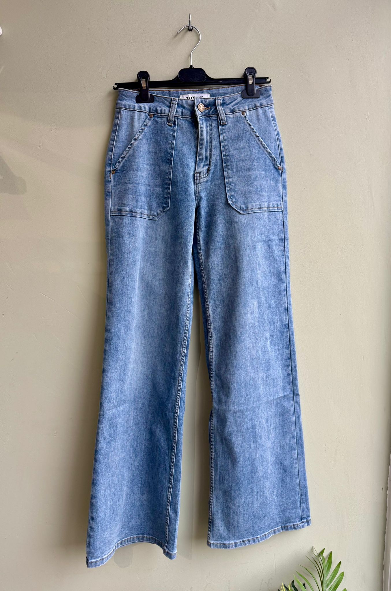 Toxik Wide Legged 70s Style Jeans - Light Denim Or Medium Denim Wash
