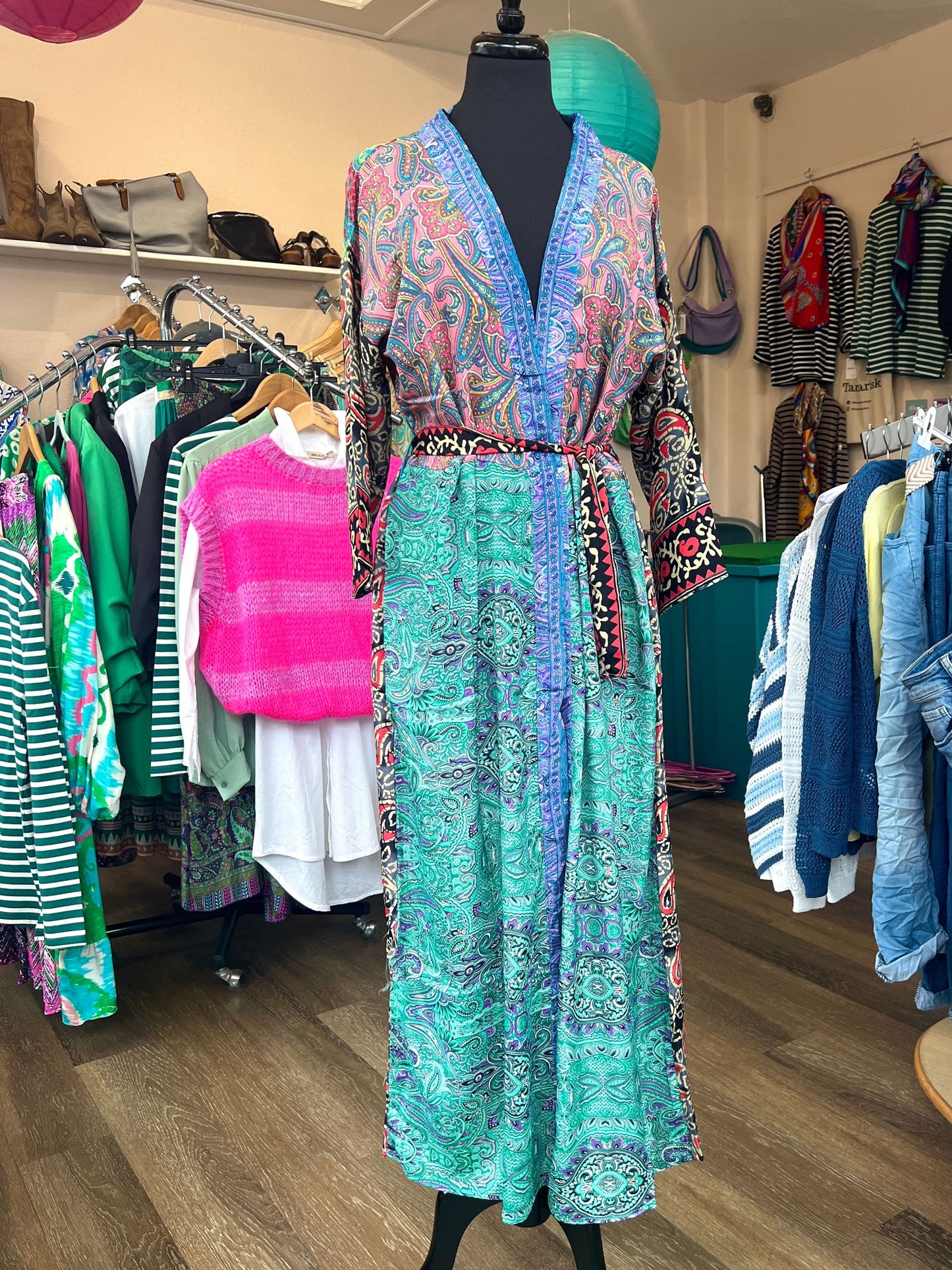 Annabelle Silk Blend Long Kimono