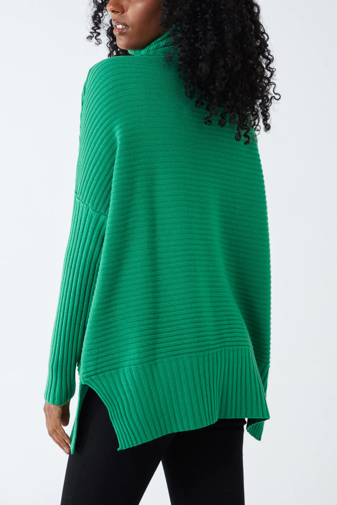 Adele Slouchy Ribbed Roll Neck Jumper - Multiple Colours