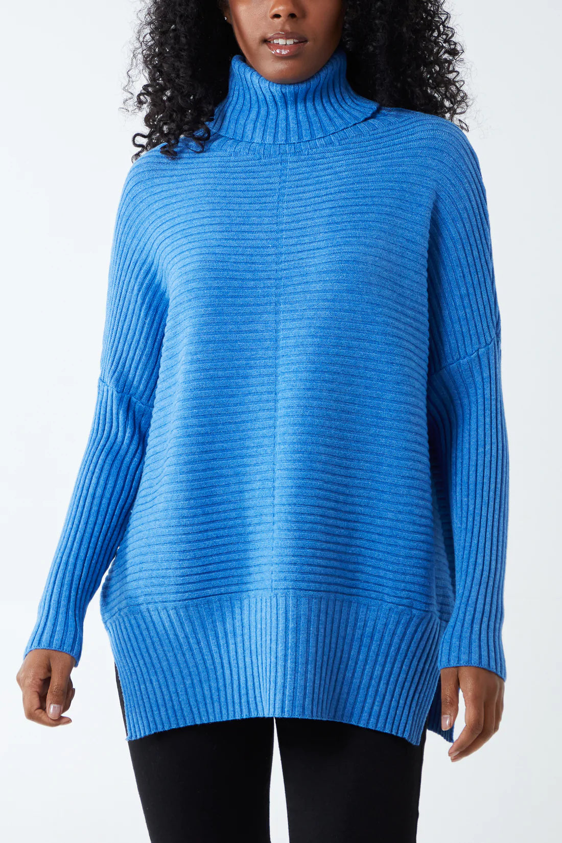 Adele Slouchy Ribbed Roll Neck Jumper - Multiple Colours