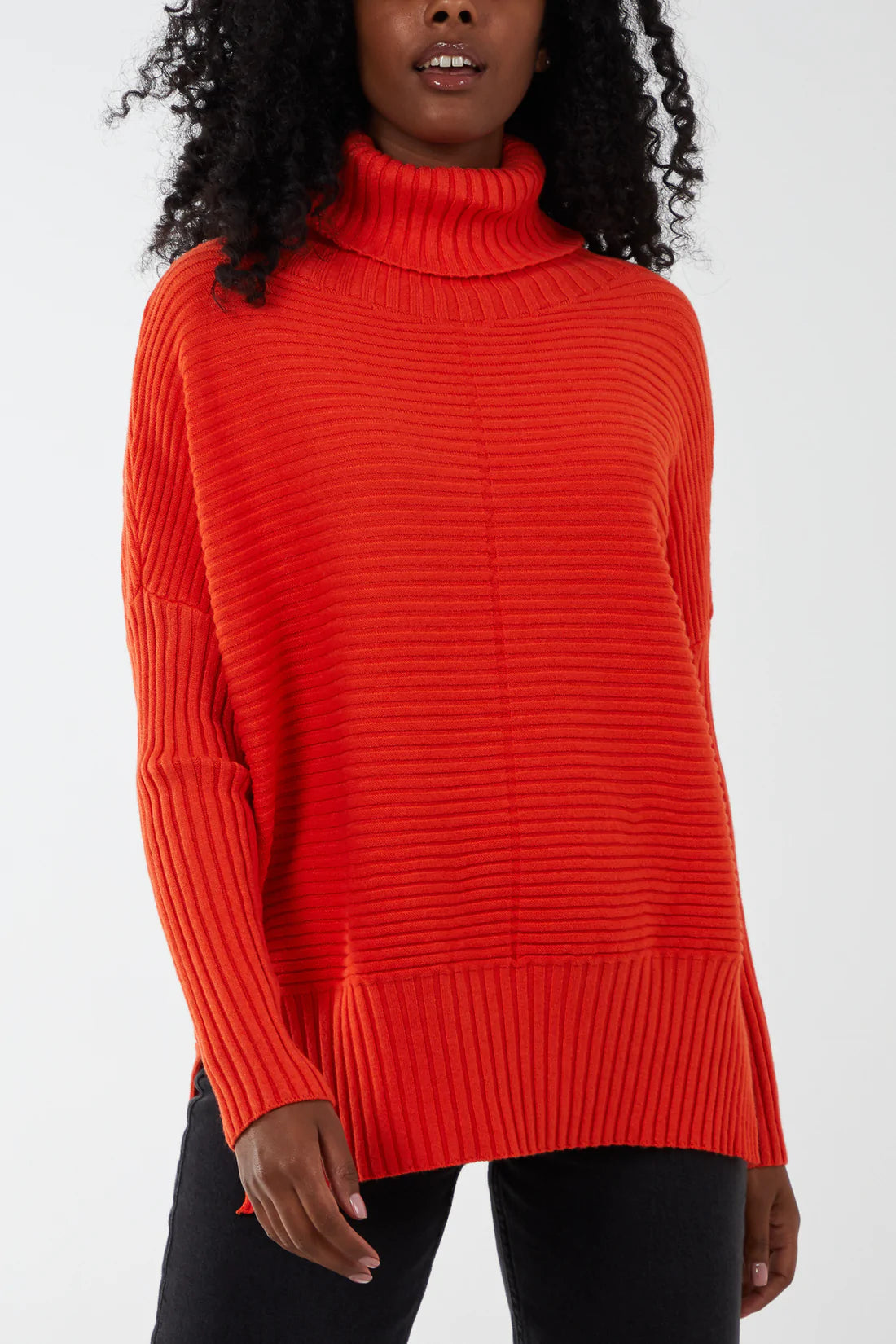 Adele Slouchy Ribbed Roll Neck Jumper - Multiple Colours