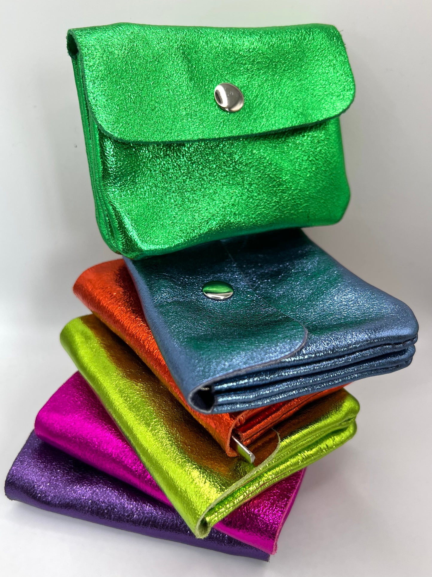 Penny Small Metallic Leather Purse - Assorted Colours