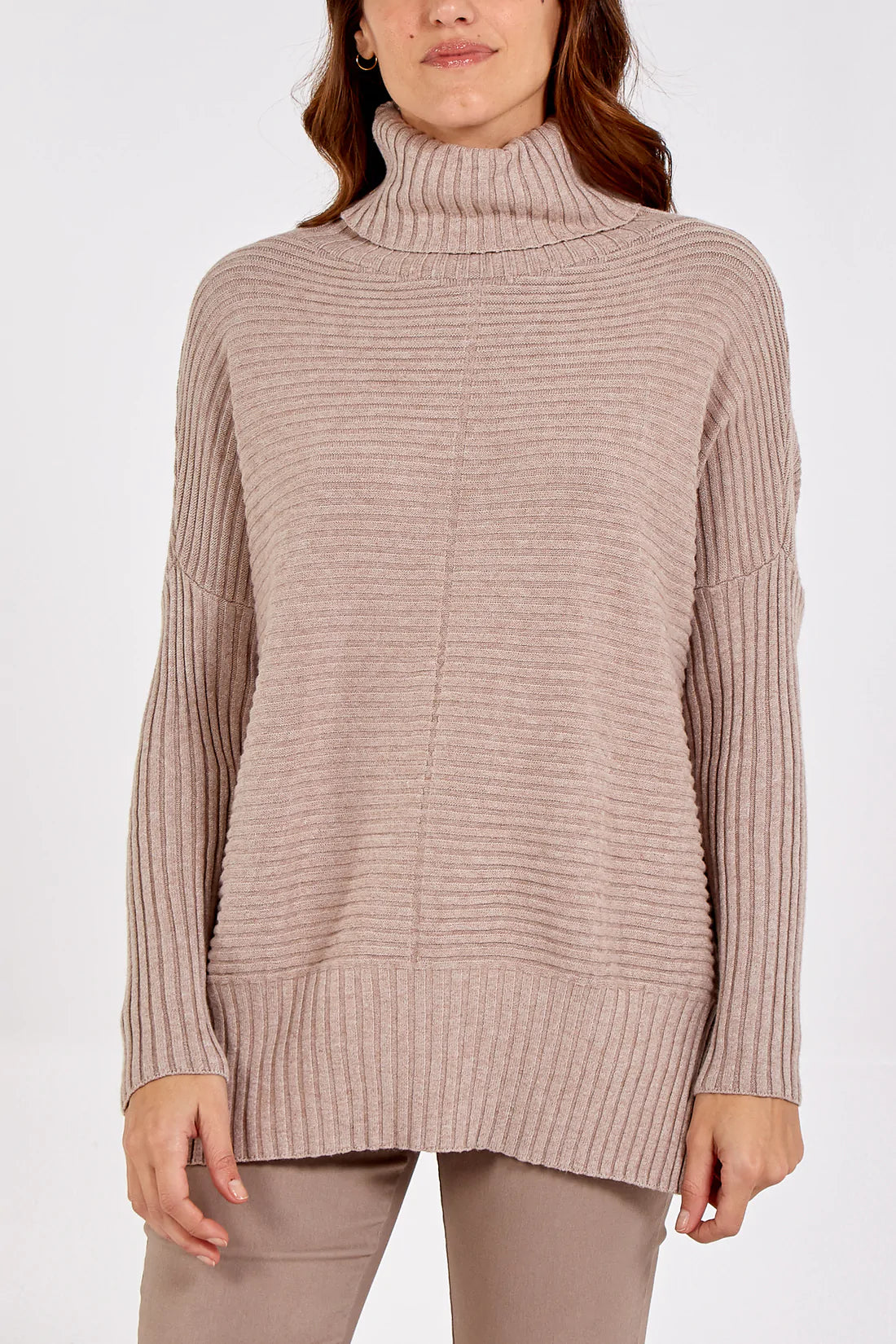Adele Slouchy Ribbed Roll Neck Jumper - Multiple Colours