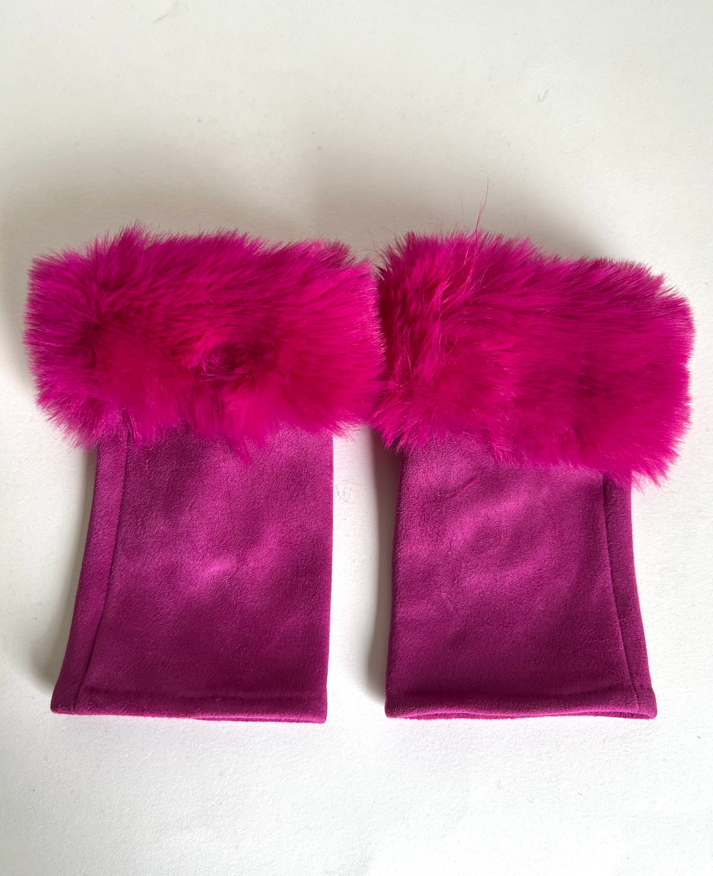 Luxe Faux Fur & Suedette Fingerless Gloves Mittens