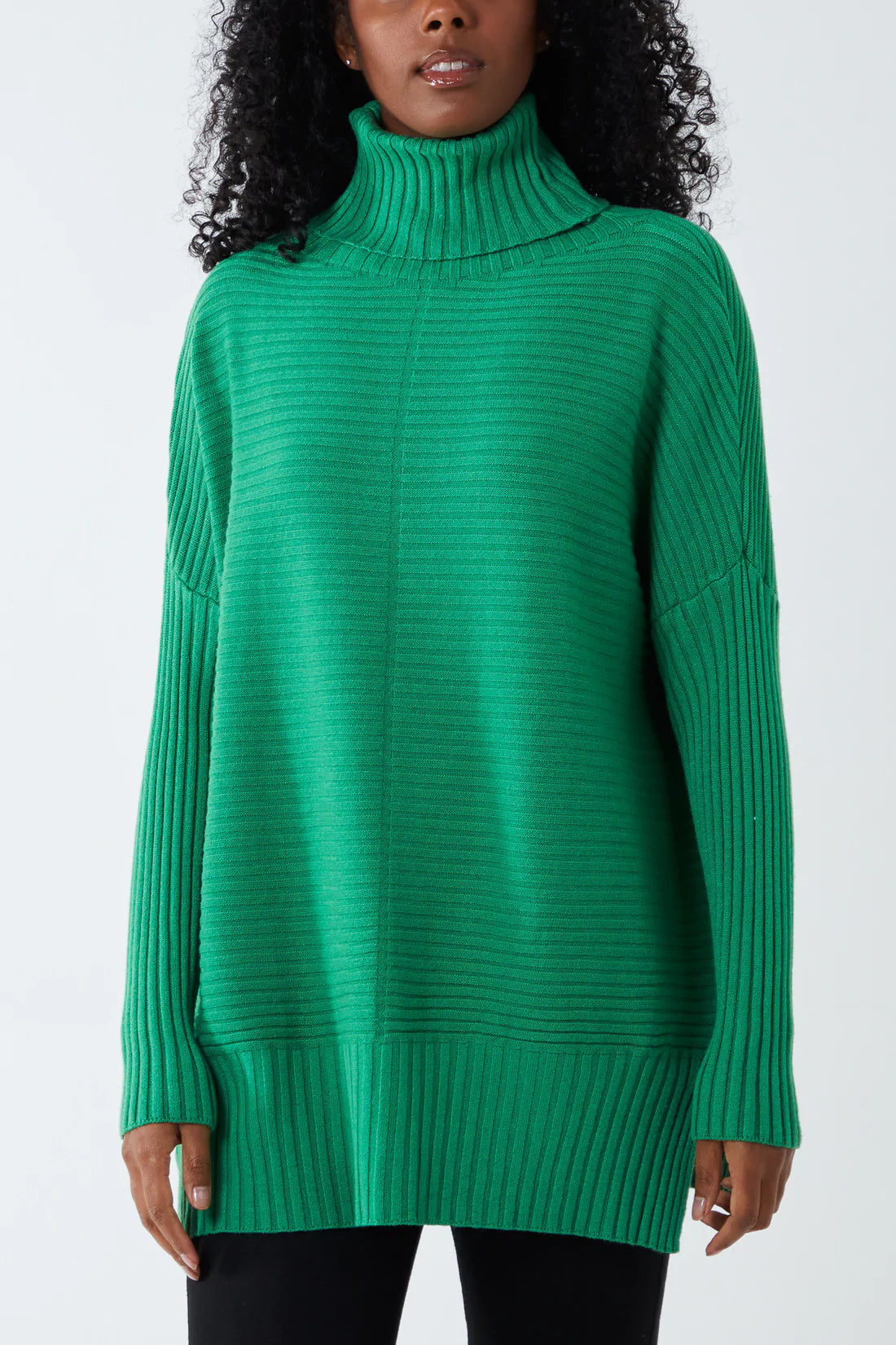Adele Slouchy Ribbed Roll Neck Jumper - Multiple Colours