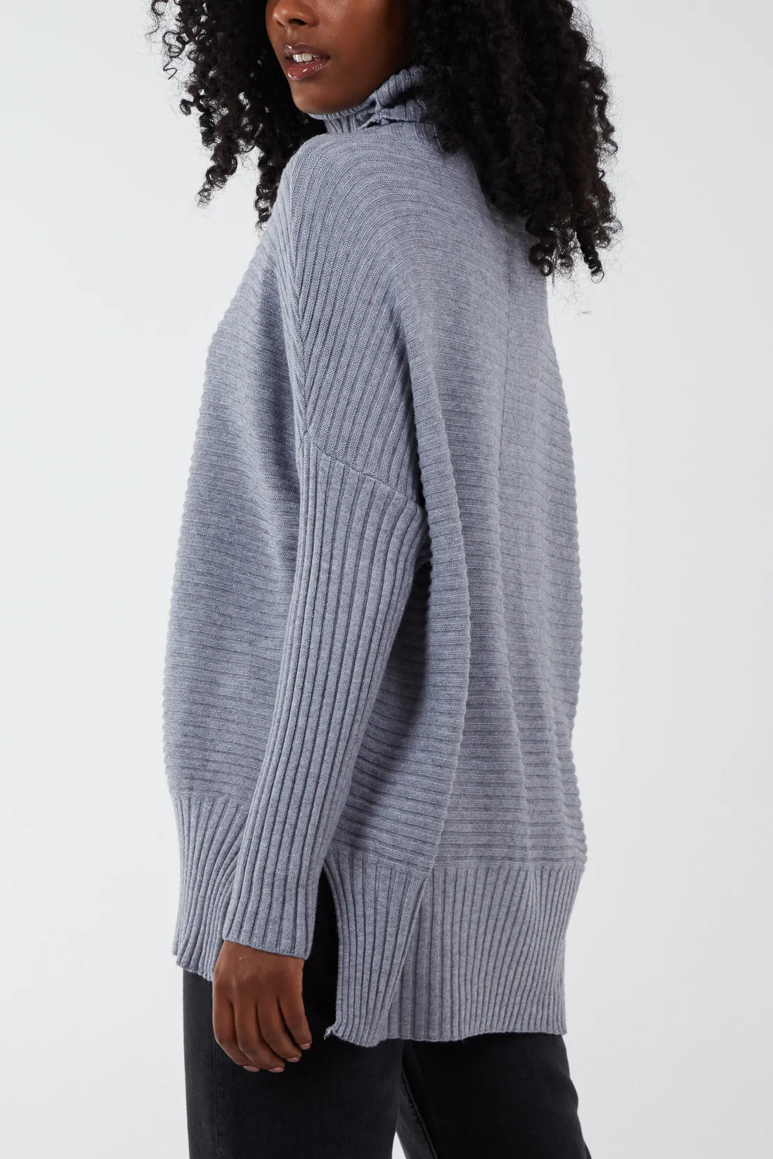 Adele Slouchy Ribbed Roll Neck Jumper - Multiple Colours