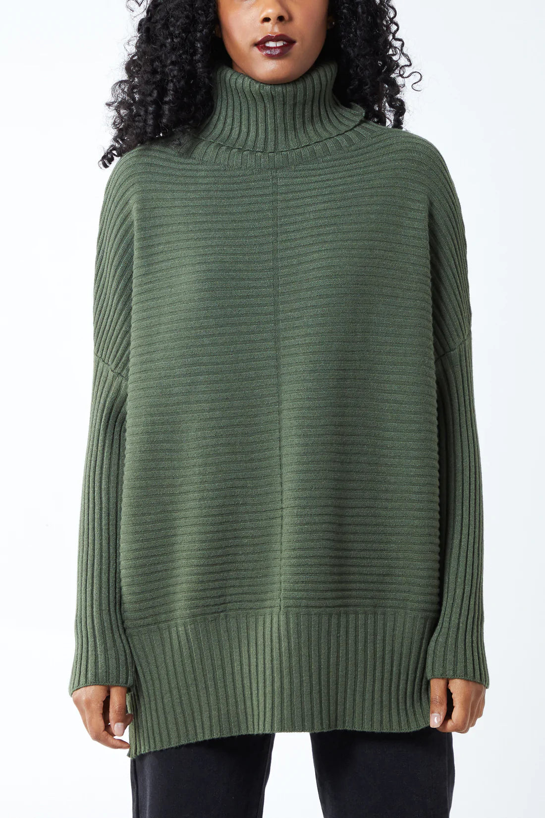 Adele Slouchy Ribbed Roll Neck Jumper - Multiple Colours