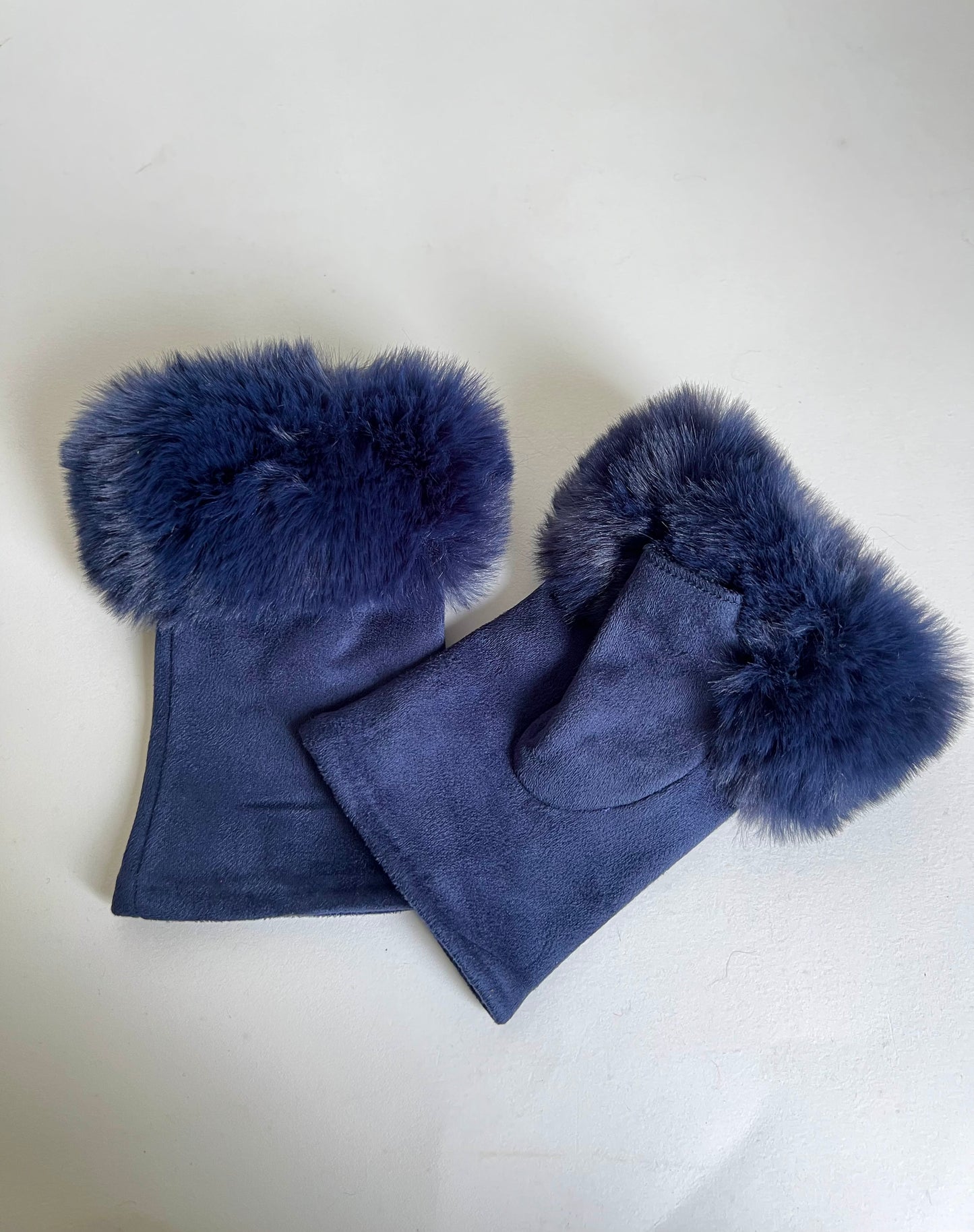 Luxe Faux Fur & Suedette Fingerless Gloves Mittens