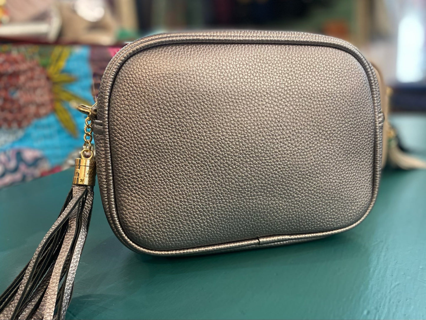 Tassel Crossbody Bag pewter