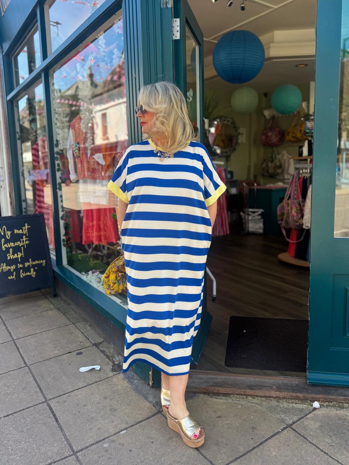 Ellie Stripe Maxi T Shirt Dress