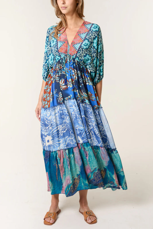 Christie Boho Multi Print Maxi Dress