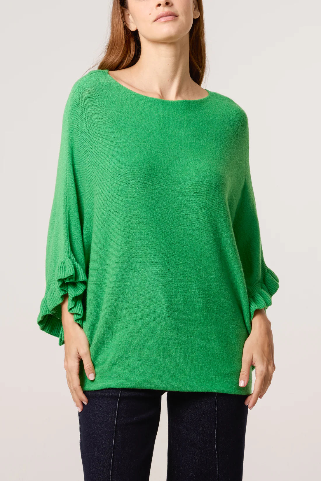 Tina Frill Cuff Batwing Sleeve Slouchy Jumper