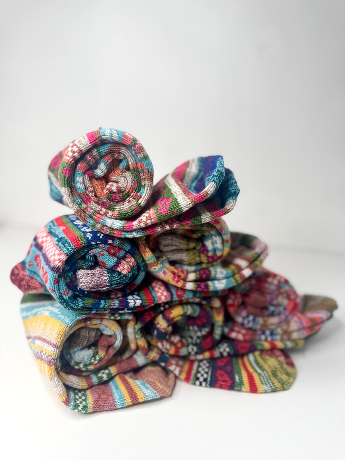 Nordic Fairisle Style Long Boot Welly Socks