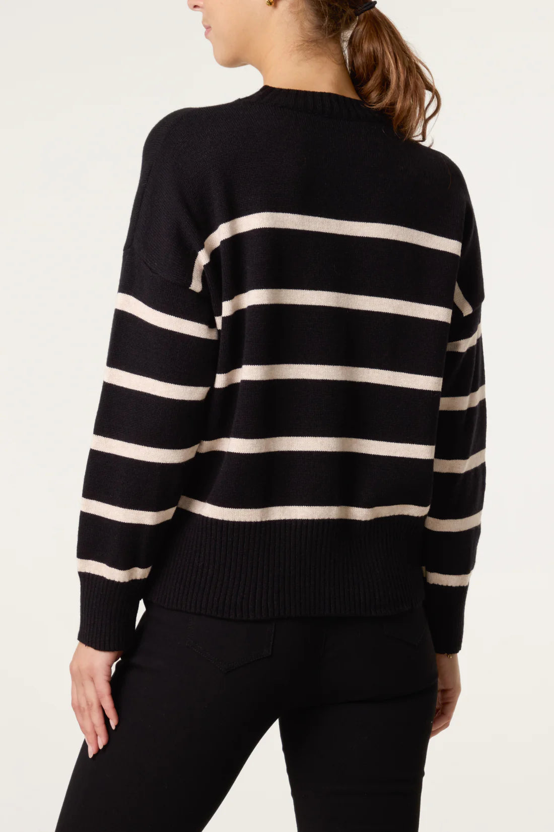 Core Collection Striped Jumper - Black, Chocolate Brown Or Navy