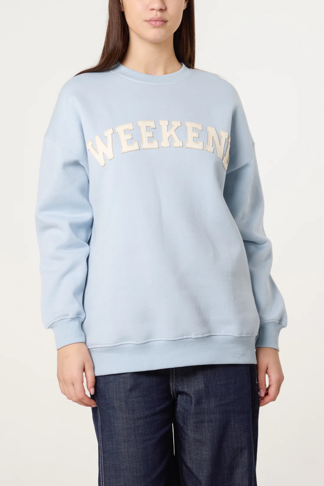 Weekend Appliqué Sweatshirt - Navy, Pastel Blue or Cream