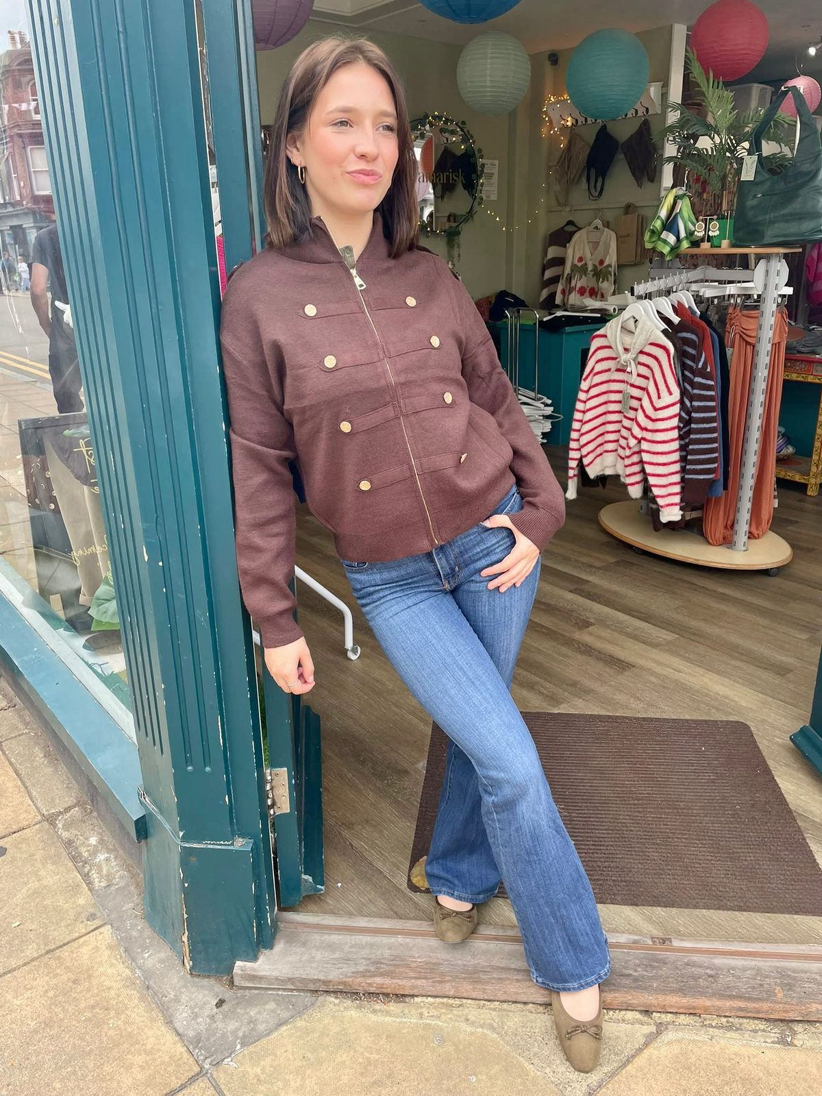 Leah Military Style Cardigan